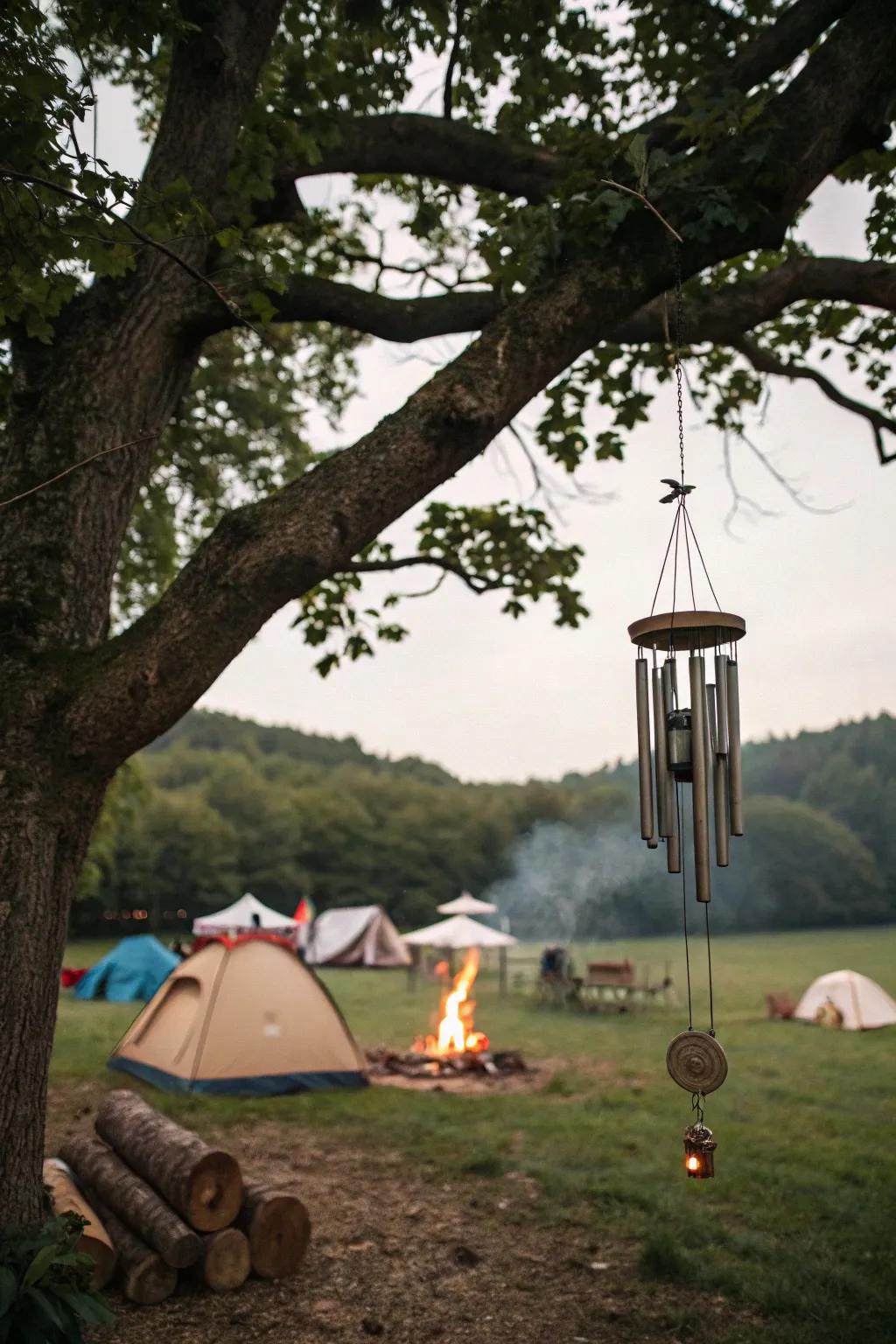 Incorporate calming melodies to your campsite with a unique air bell.