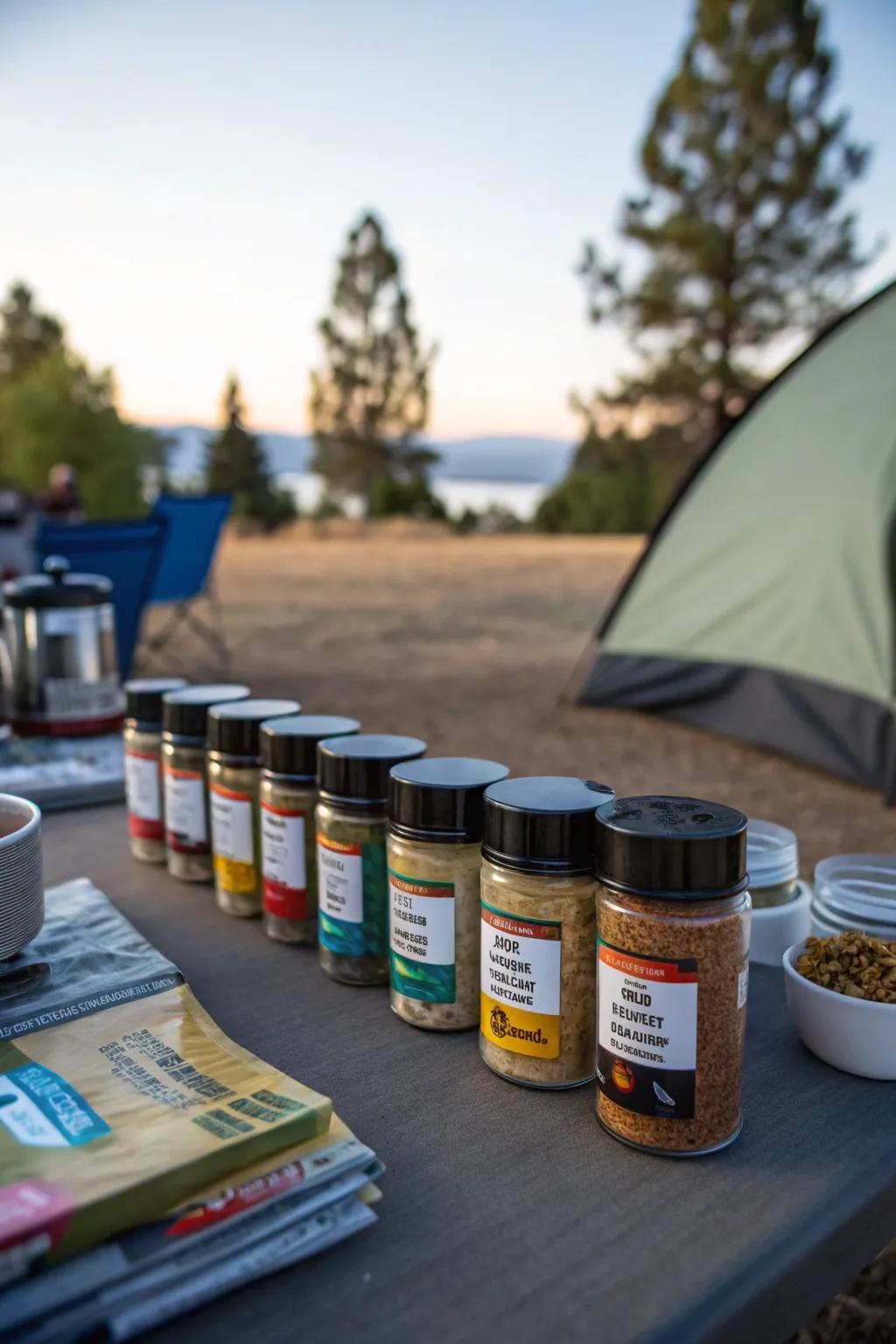 Elevate your meals using a selection of spices and flavorings.