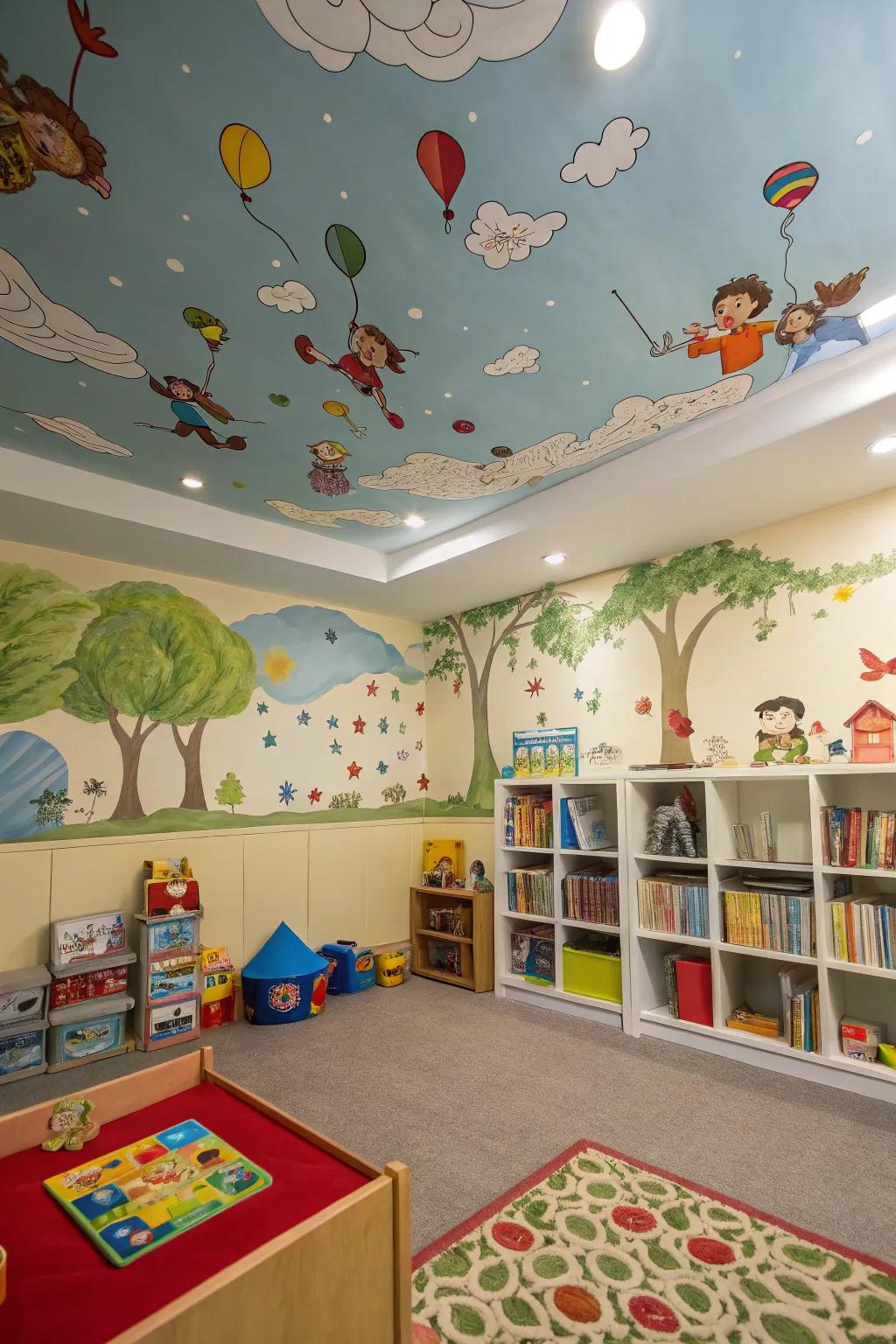 Overhead imagery can transform your ceiling into a stunning work of art.