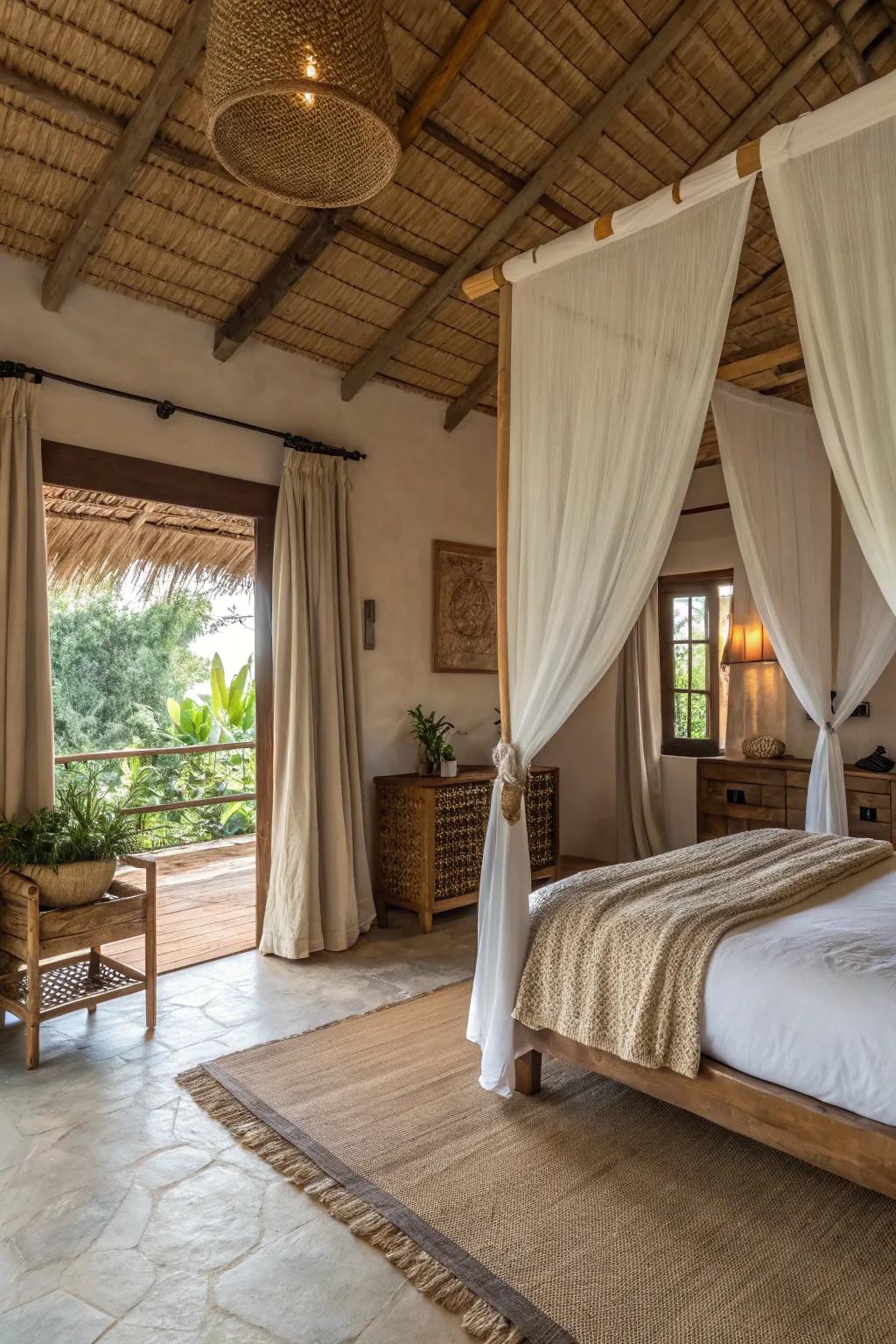 Natural fabric curtains for an eco-friendly ambiance