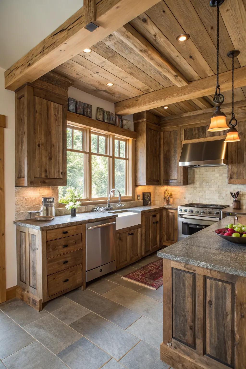 Repurposed materials adding character and sustainability.