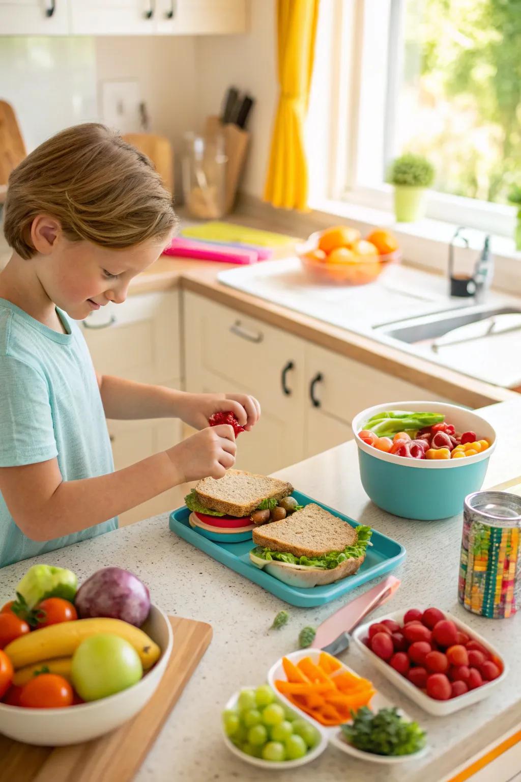 A child preparing their school sustenance, acquiring self-reliance.
