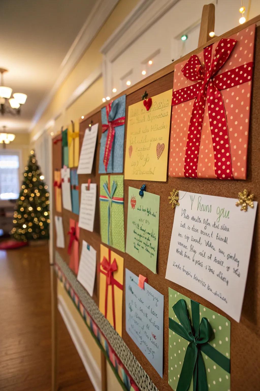 Express thanks using a gratitude-filled bulletin board.