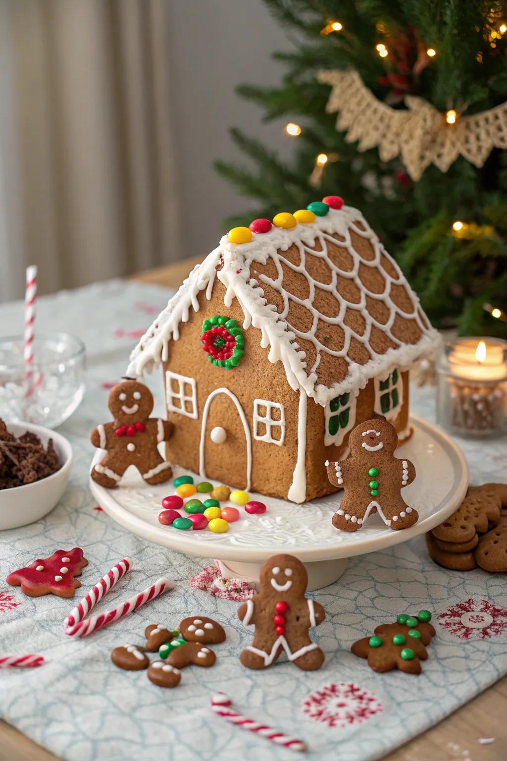 Charm your guests with a decorative gingerbread centerpiece.