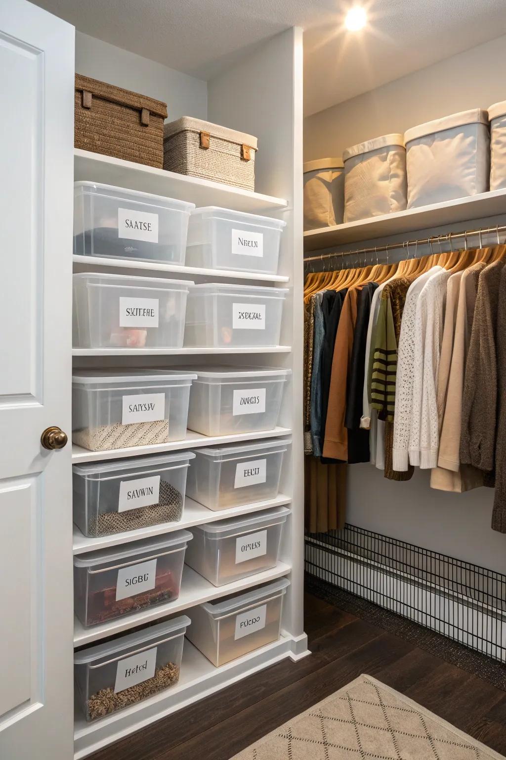 Seasonal storage helps keep your closet organized year-round.