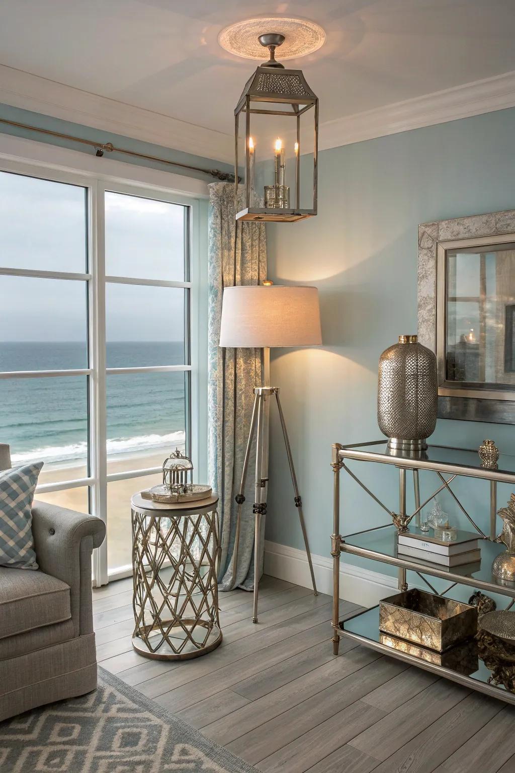 Metallic accents add warmth and elegance.