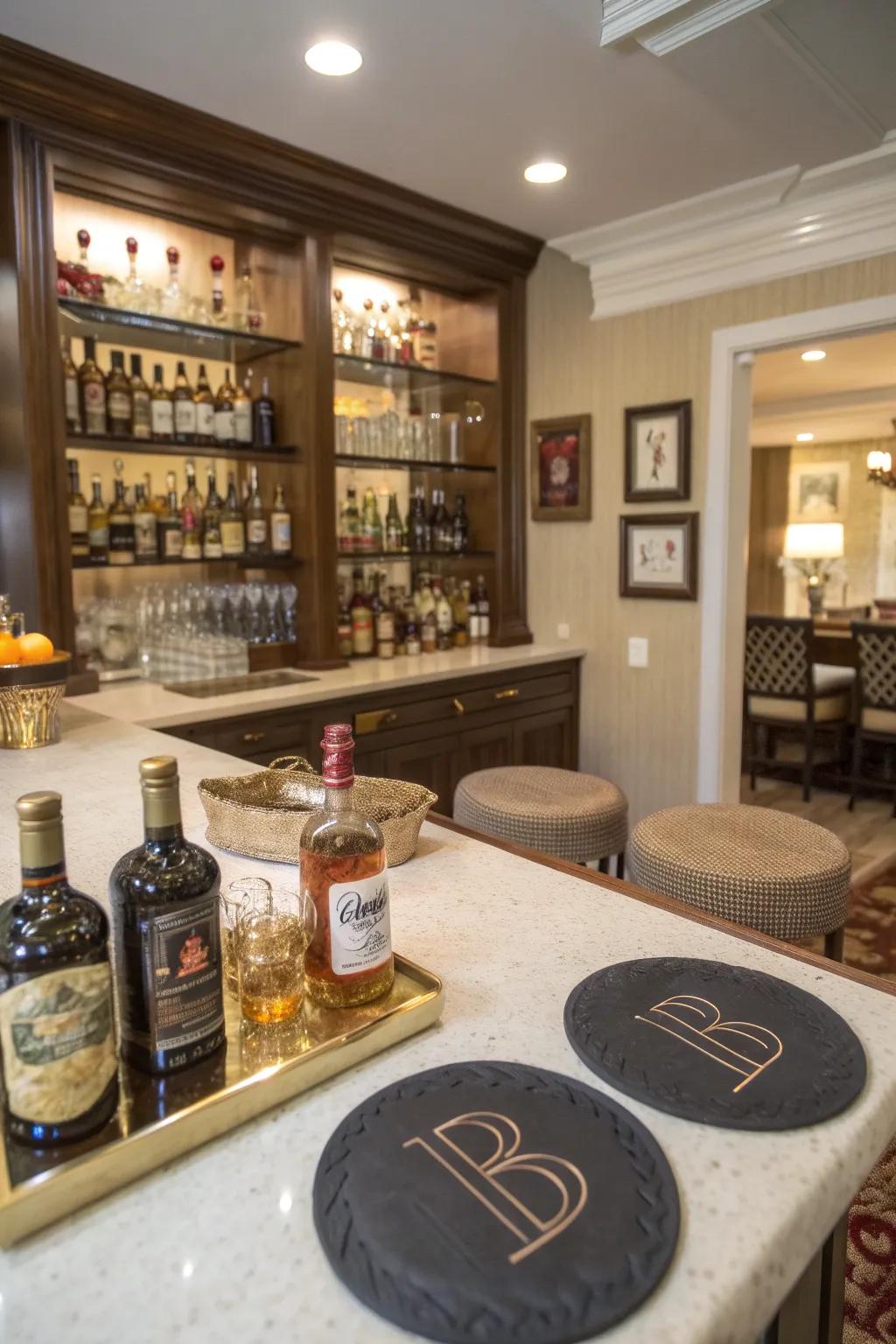 Personalized details make your bar uniquely yours.