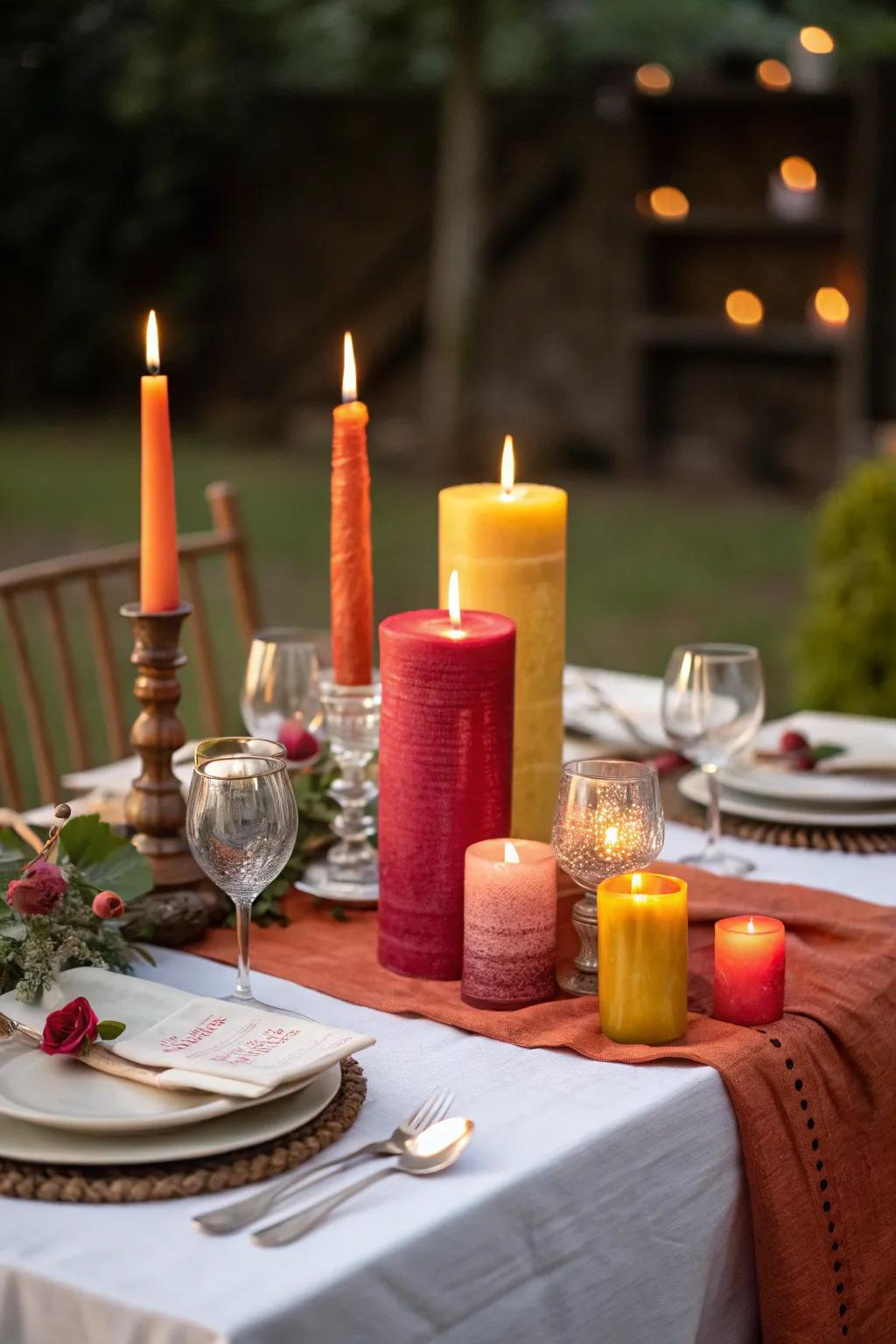 A cozy soft-light supper featuring chromatic lights.