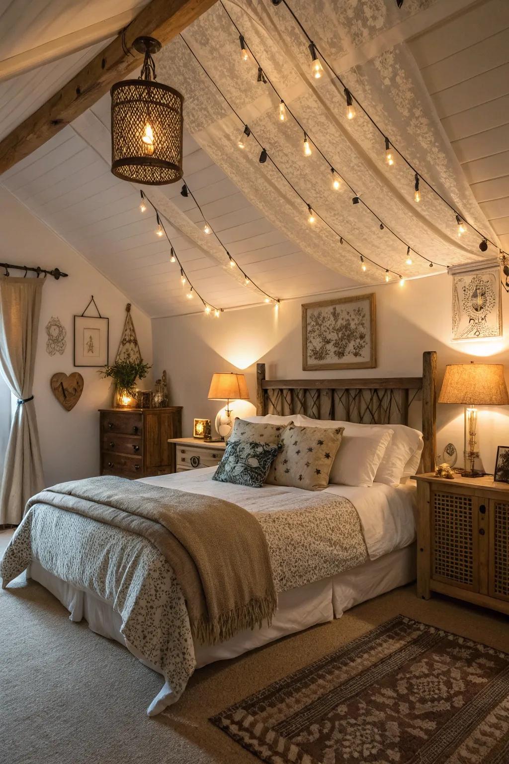 Leveled illumination adds depth and mood to this bedroom.