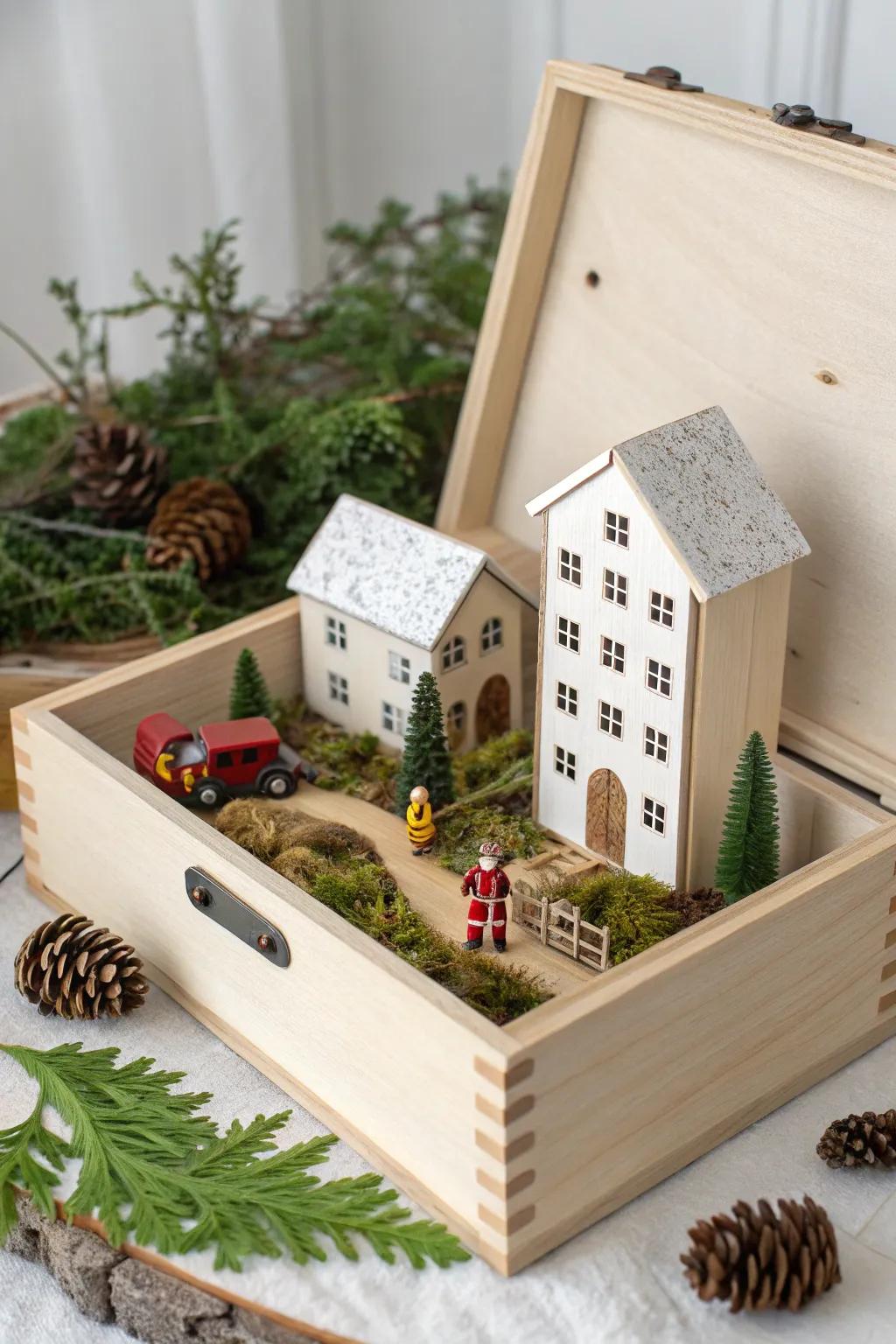 Capturing community spirit through the skill of minimalistic mini-scenes. 🌿✨ #Craftsmanship #ScandinavianStyle #CommunityHelpers