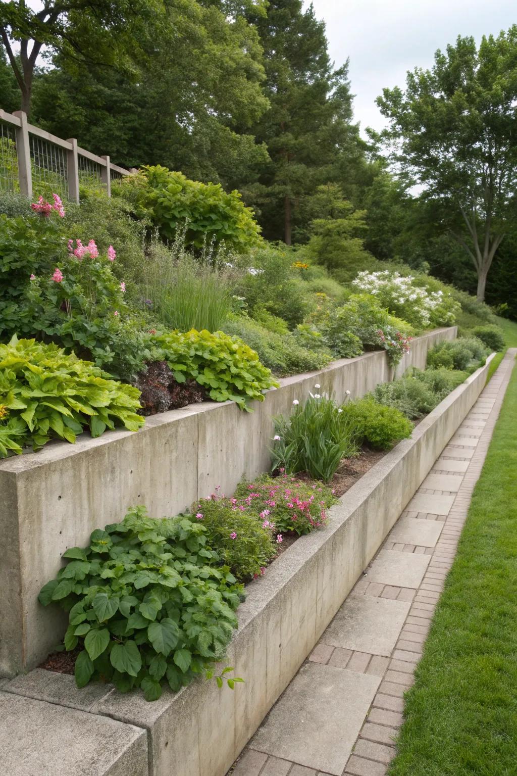 Upright edging enriches garden borders.