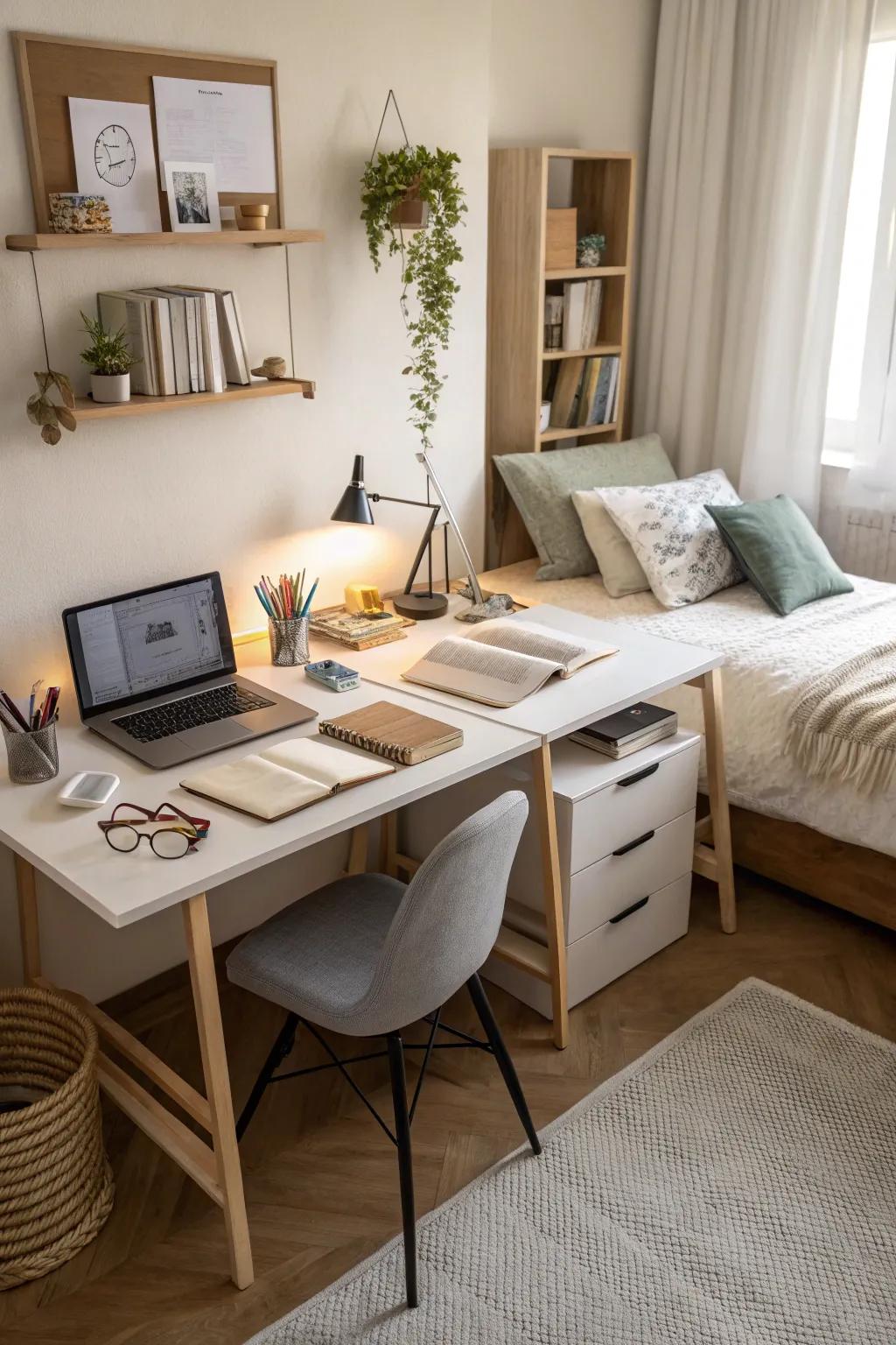 A shared work sector accommodates both partners