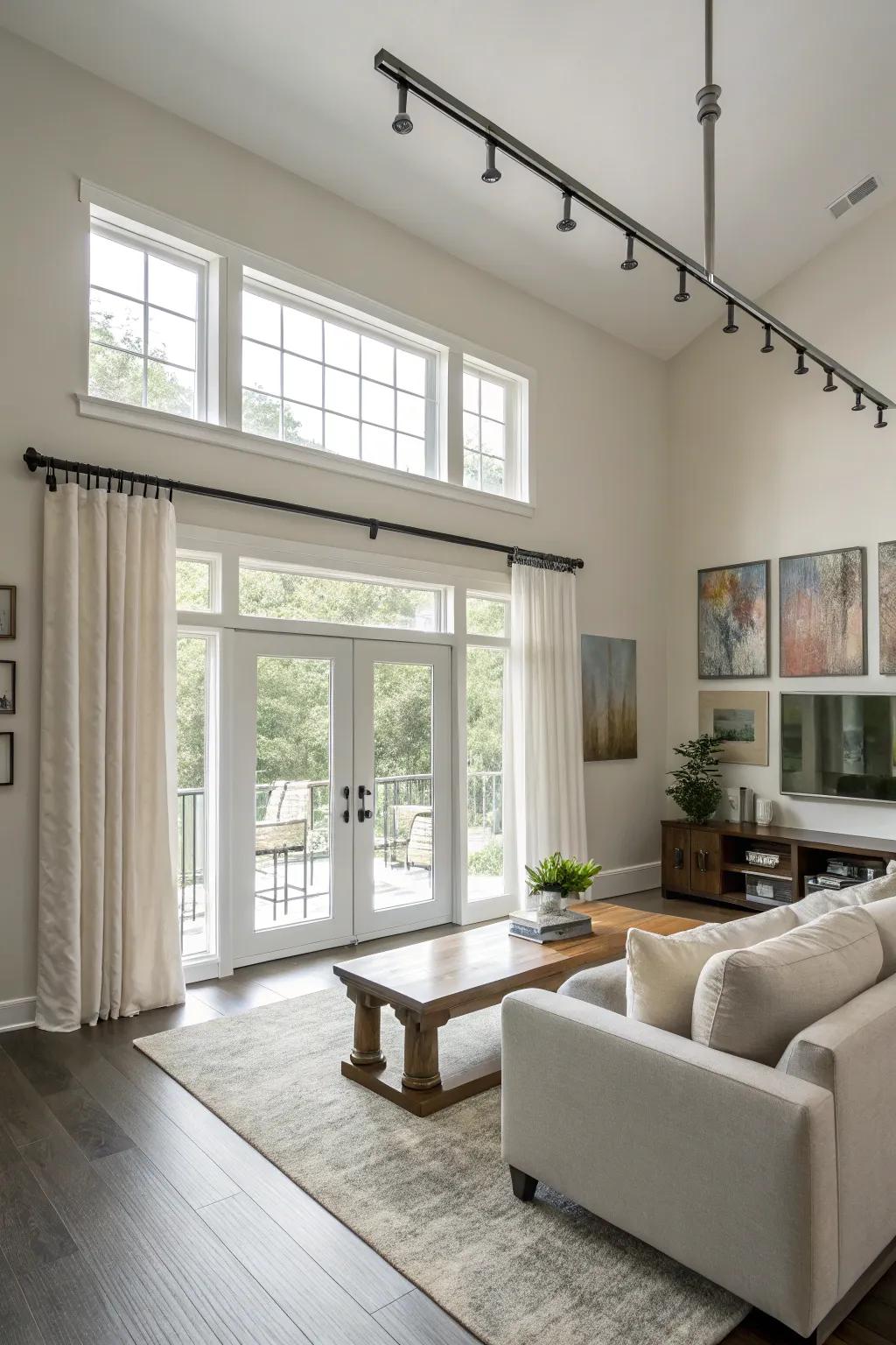 Iron curtain rods provide a striking, modern look for any space.