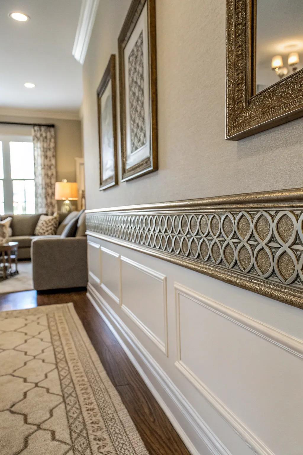 Metallic embellishments contribute a hint of glitz to your decor.