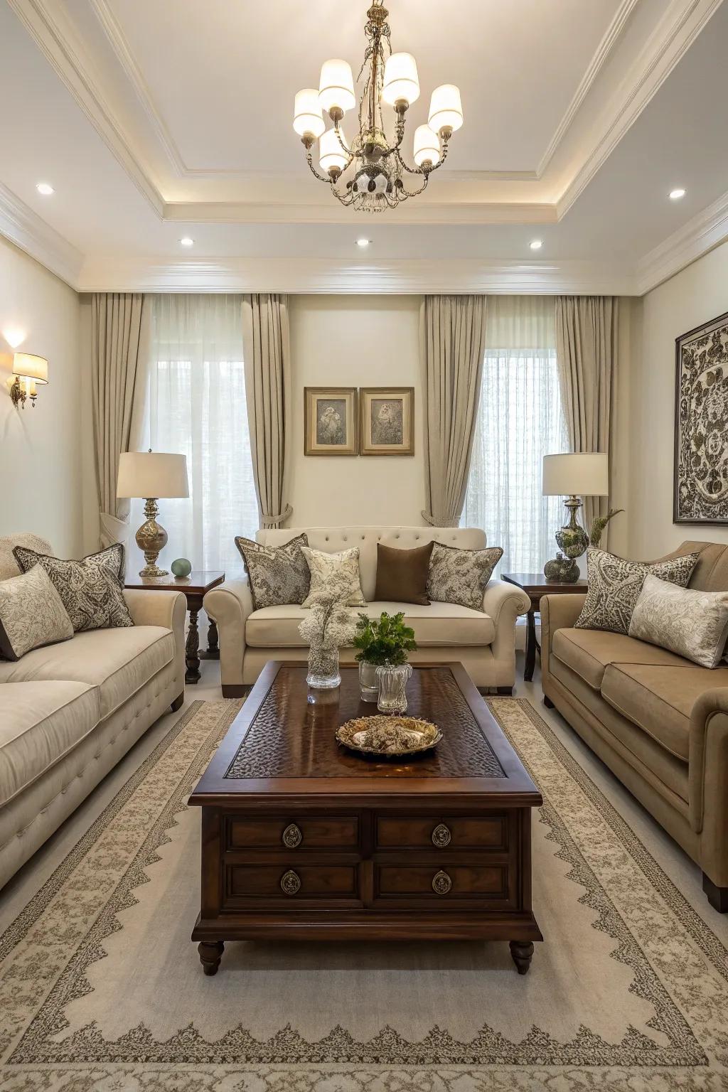 Your living room balanced and harmonized by symmetry.