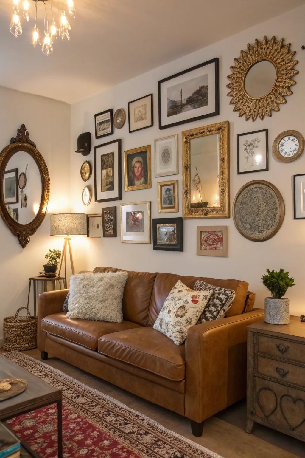 Varied wall design adds character and dimension.