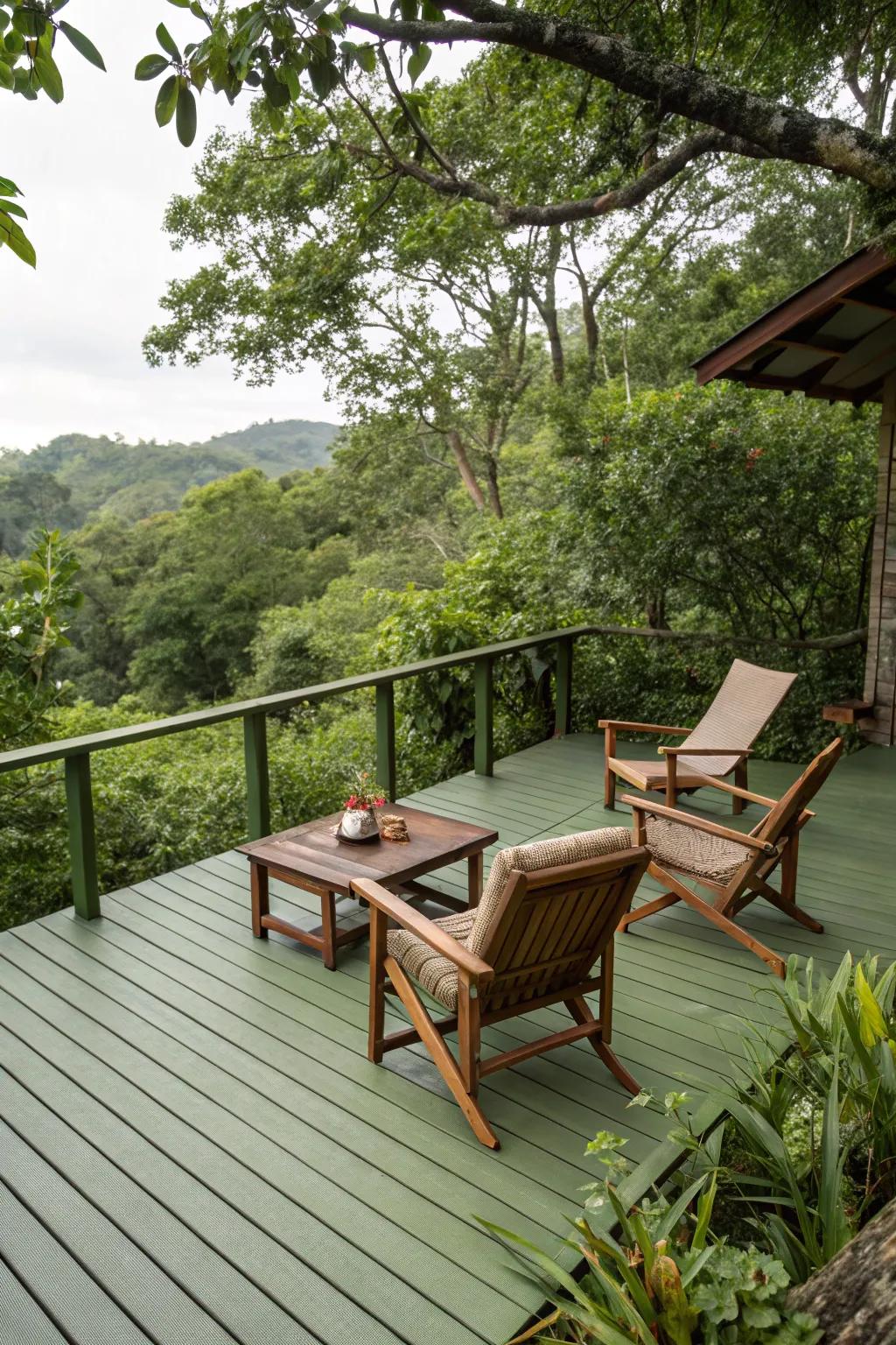 Verdant decks harmonize exquisitely with natural settings.