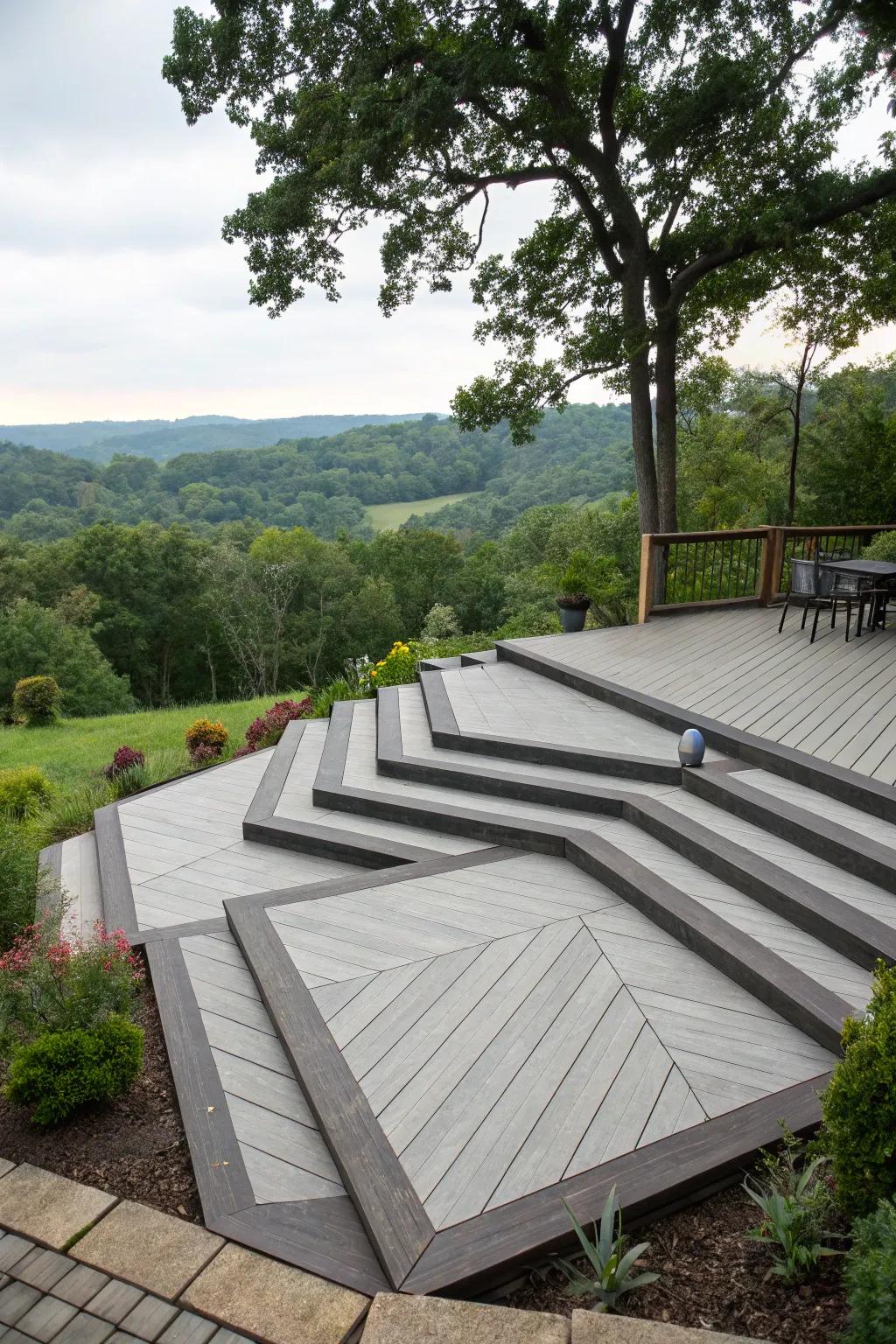Geometric steps become a design focal point