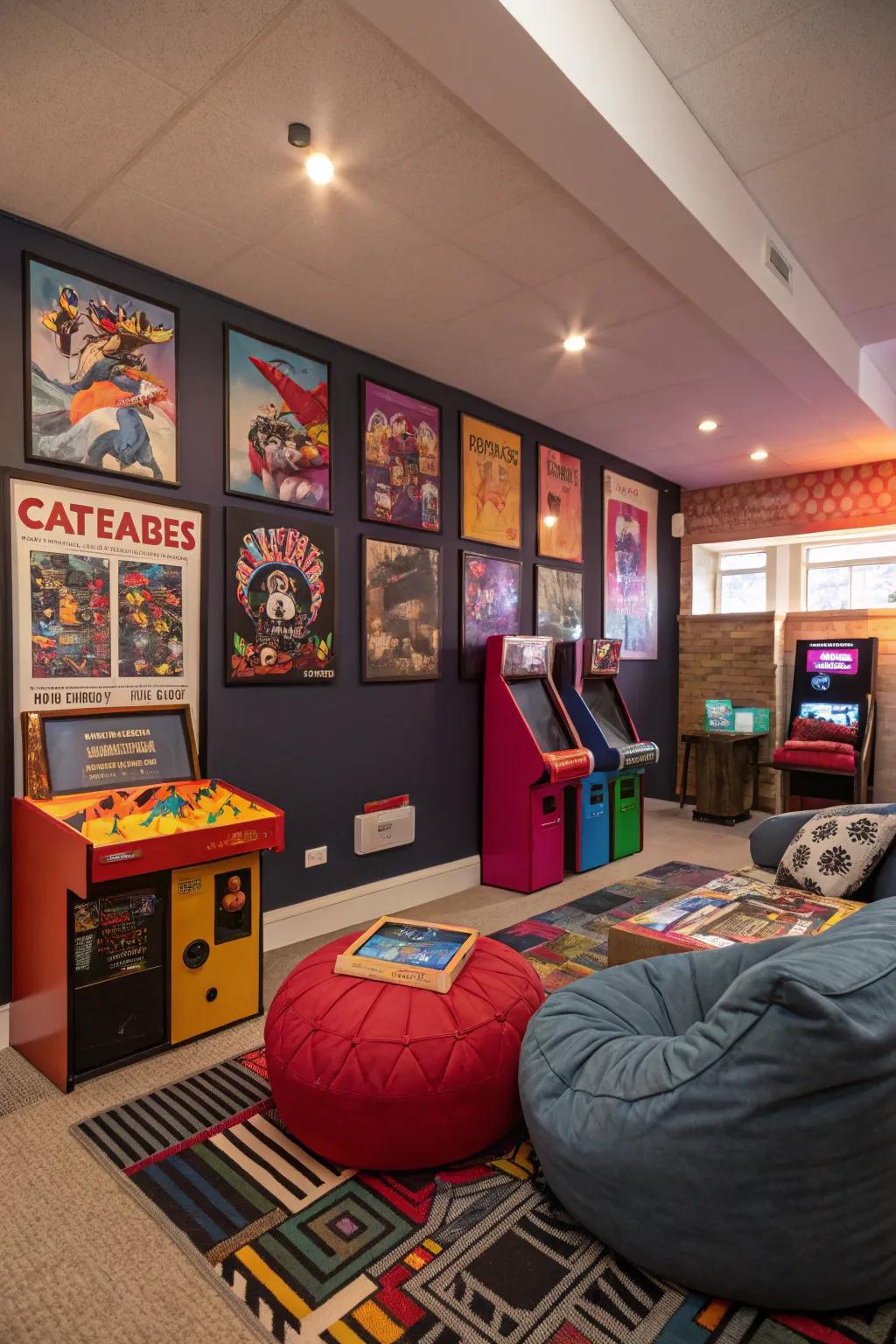 A den switched into an exhilarating recreation center.