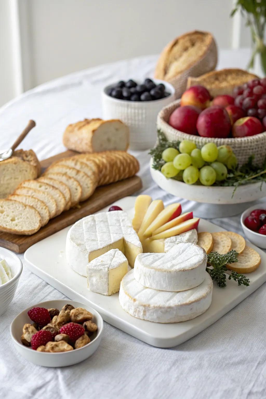 Both stylish and theme-appropriate, a monochromatic culinary display.