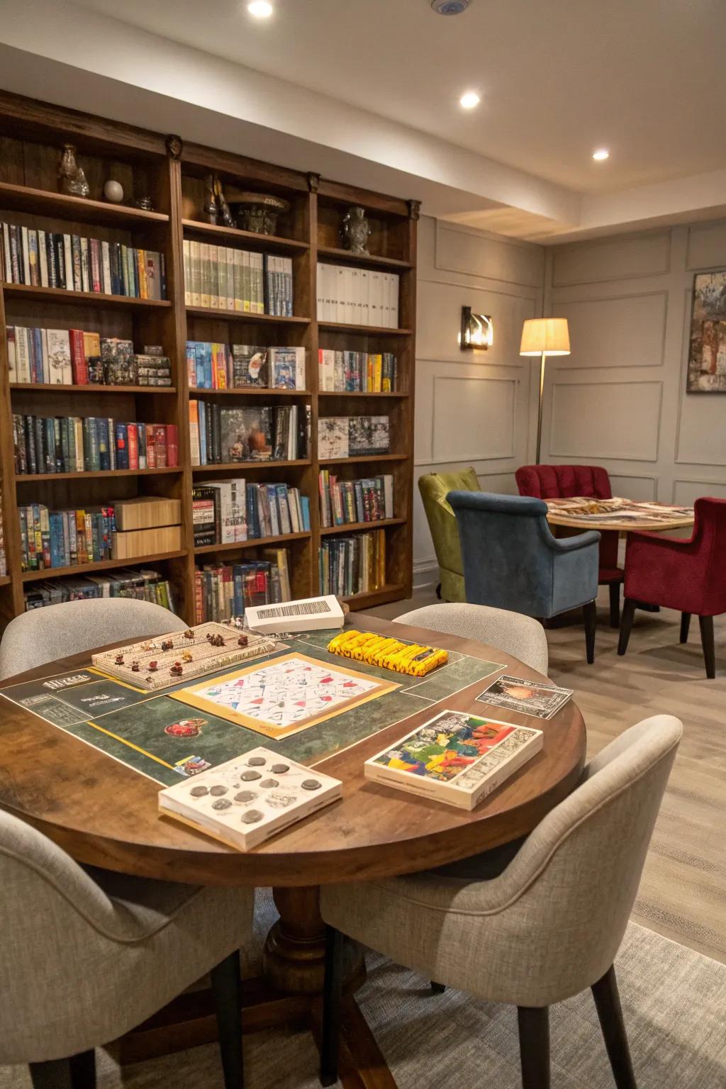 A game room dining area provides a fun and interactive experience.