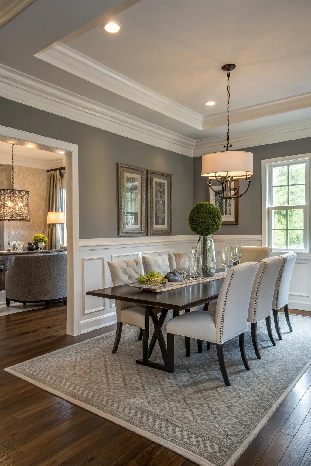 Refined grays present an adaptable and chic design.