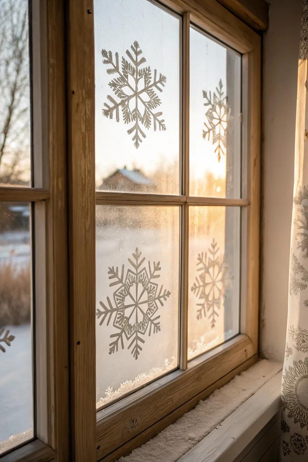 Turn your windows into a winter wonderland with DIY covered glass patterns. Welcome simplicity and class this season.