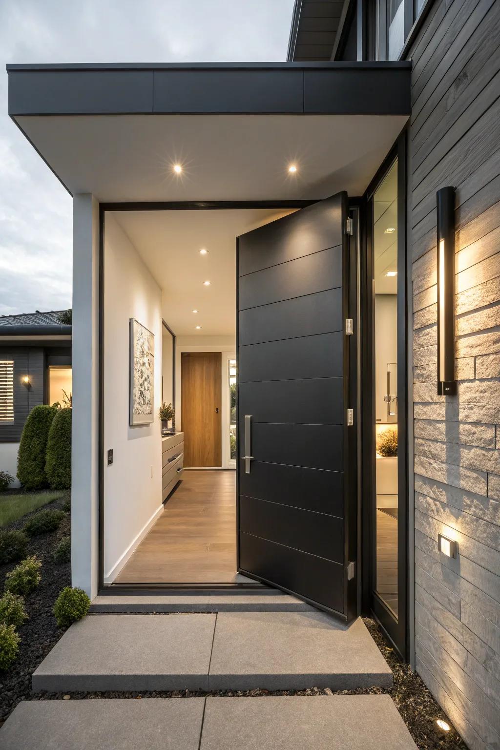 Swivel doors incorporate a contemporary twist to compact areas.
