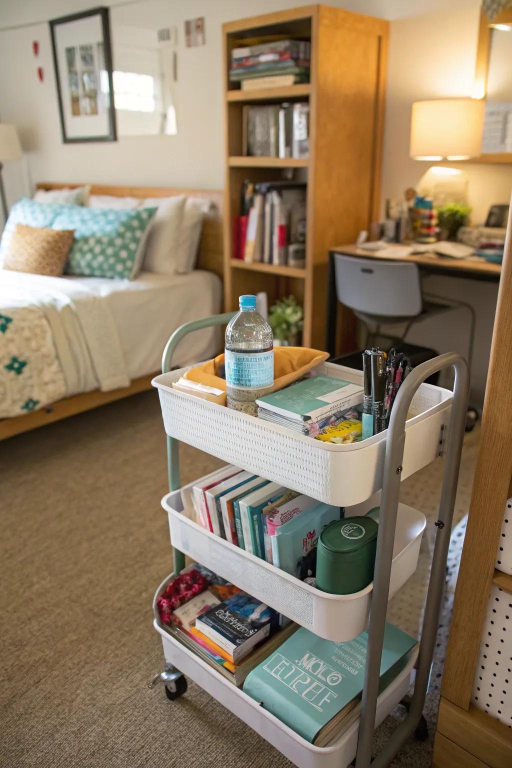 Rolling carts offer adaptable and mobile storage options.
