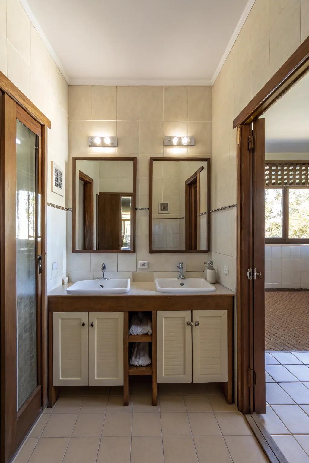 Sliding doors save space and add style.