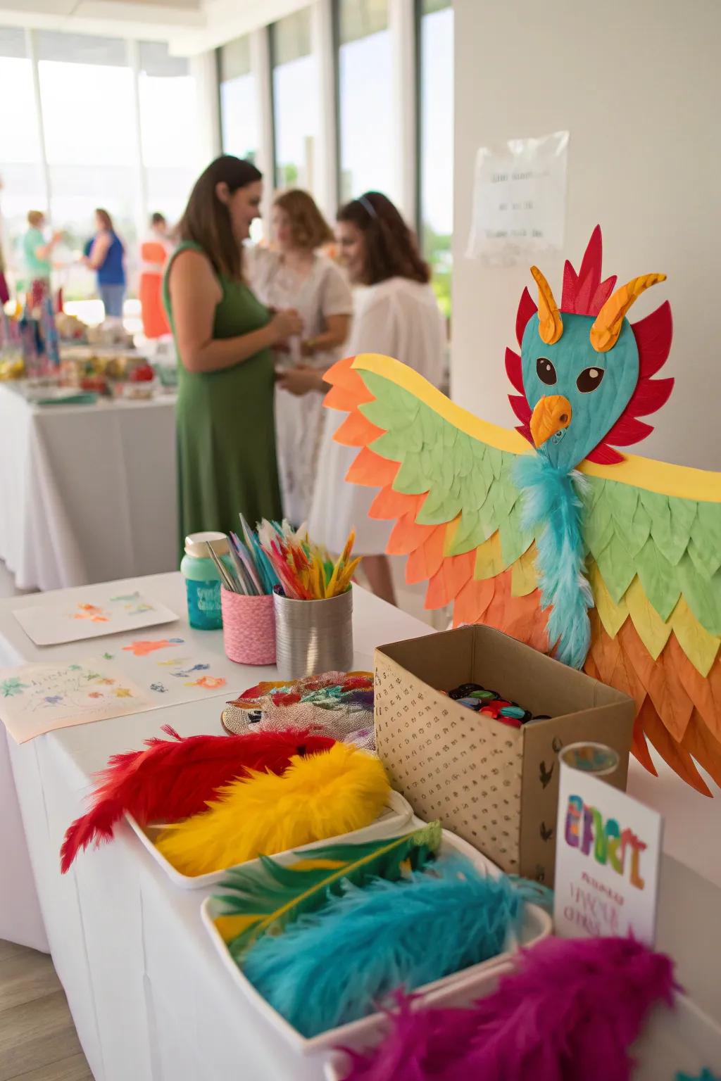 A DIY garb station invites creativity and fun.