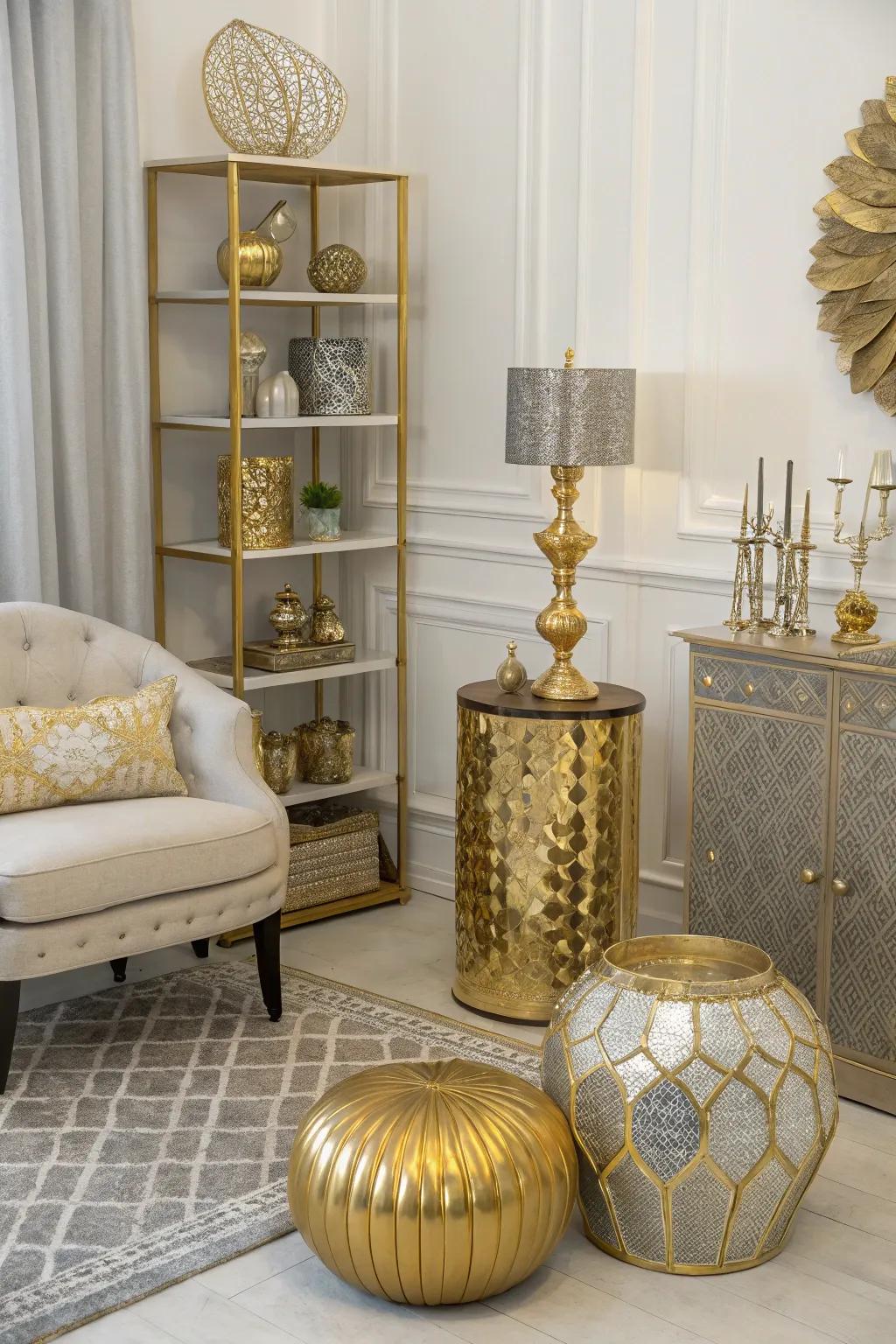 Lend a hint of opulence through gleaming highlights.