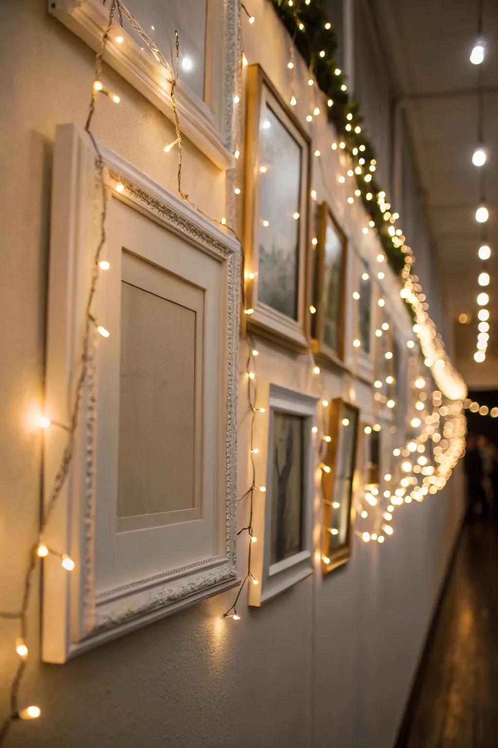 Illuminated frames featuring stringed lights geared towards a toasty radiance.