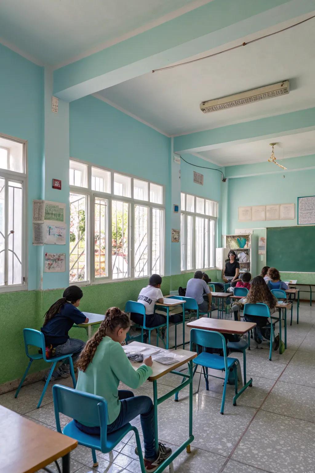 A calming classroom mood using thoughtful color choices
