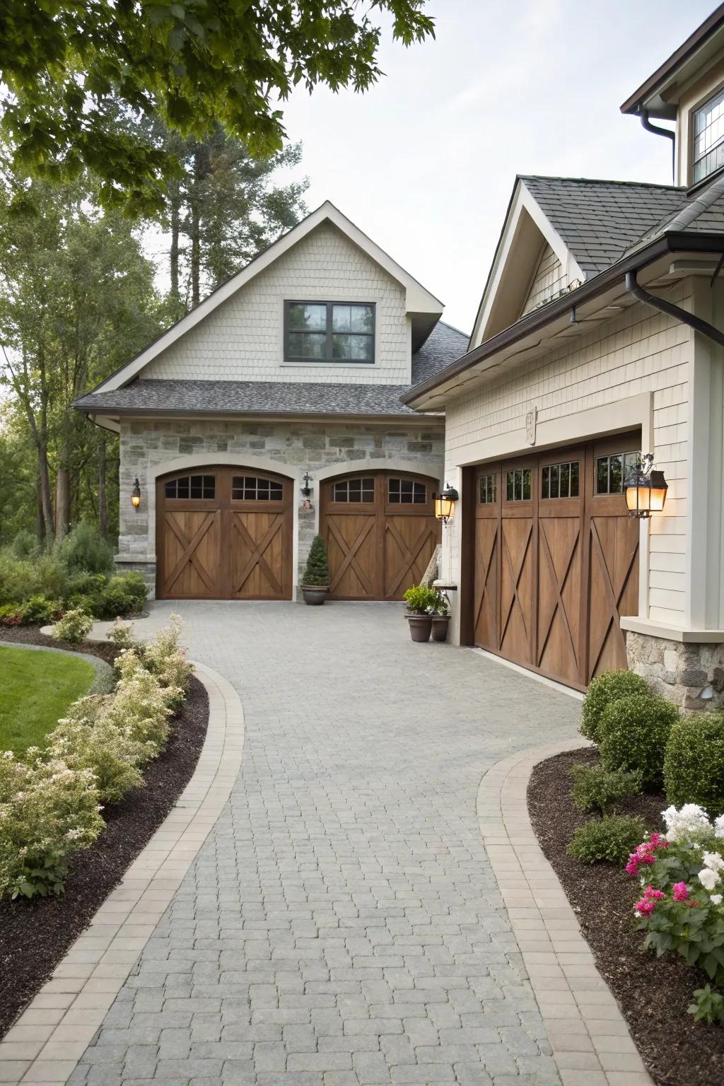 Elegant motor lodge portals that enrich the home's facade.