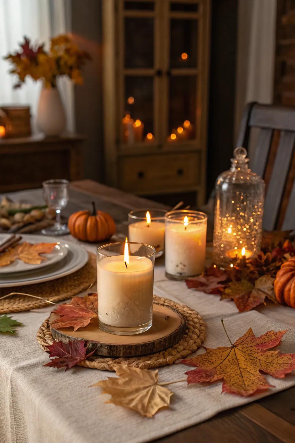 Scented lights add a layer of warmth and comfort to the ambiance.