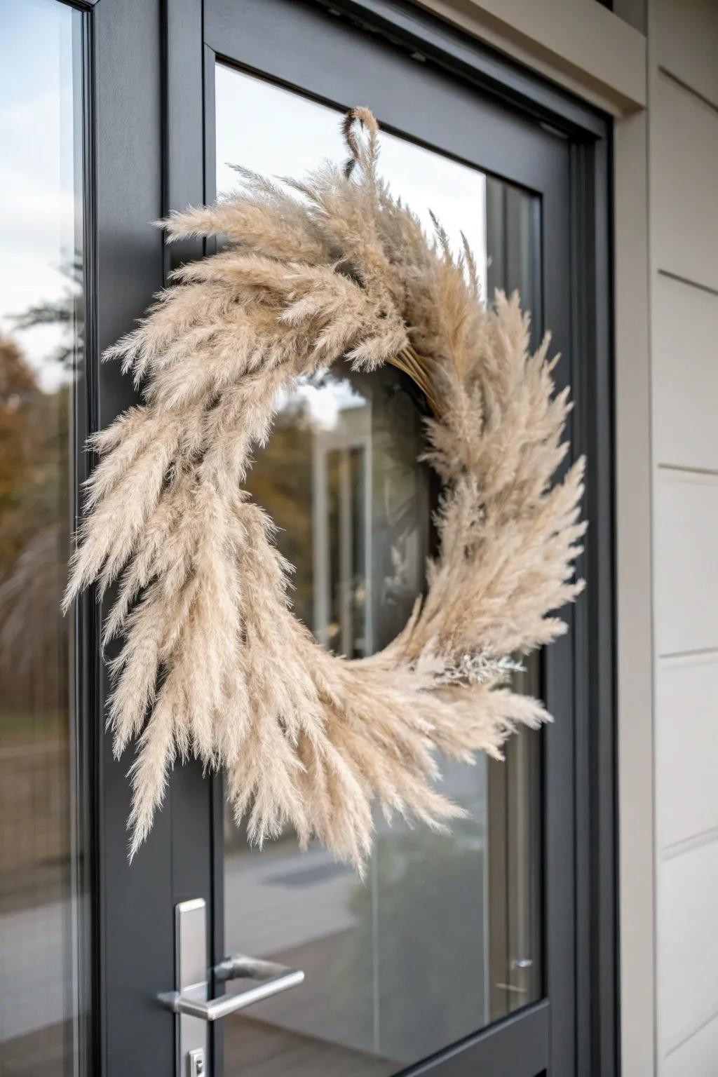 Plume grass extends a contemporary and elegant touch to your entrance.