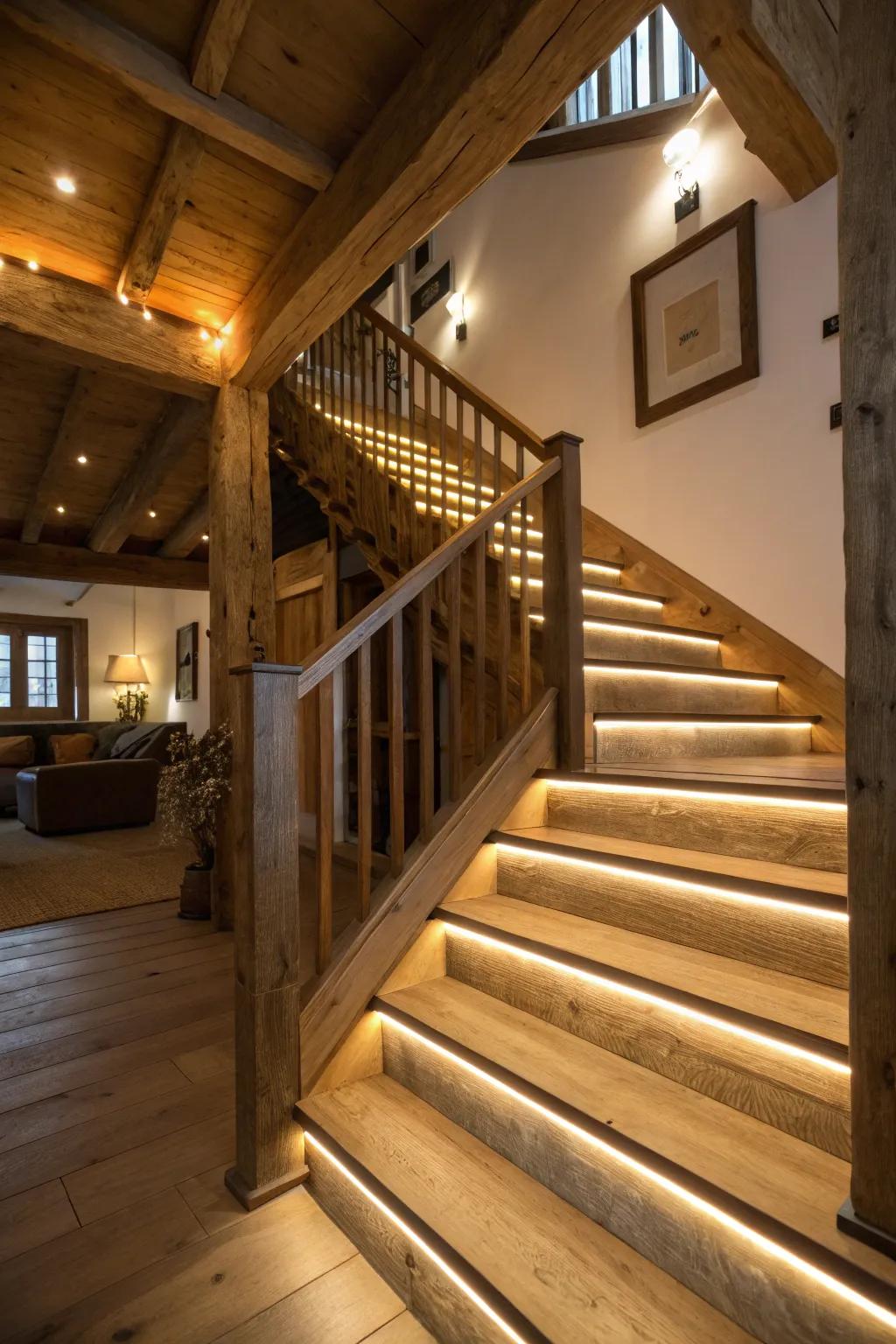 LED lighting gives your staircase a modern, useful touch.