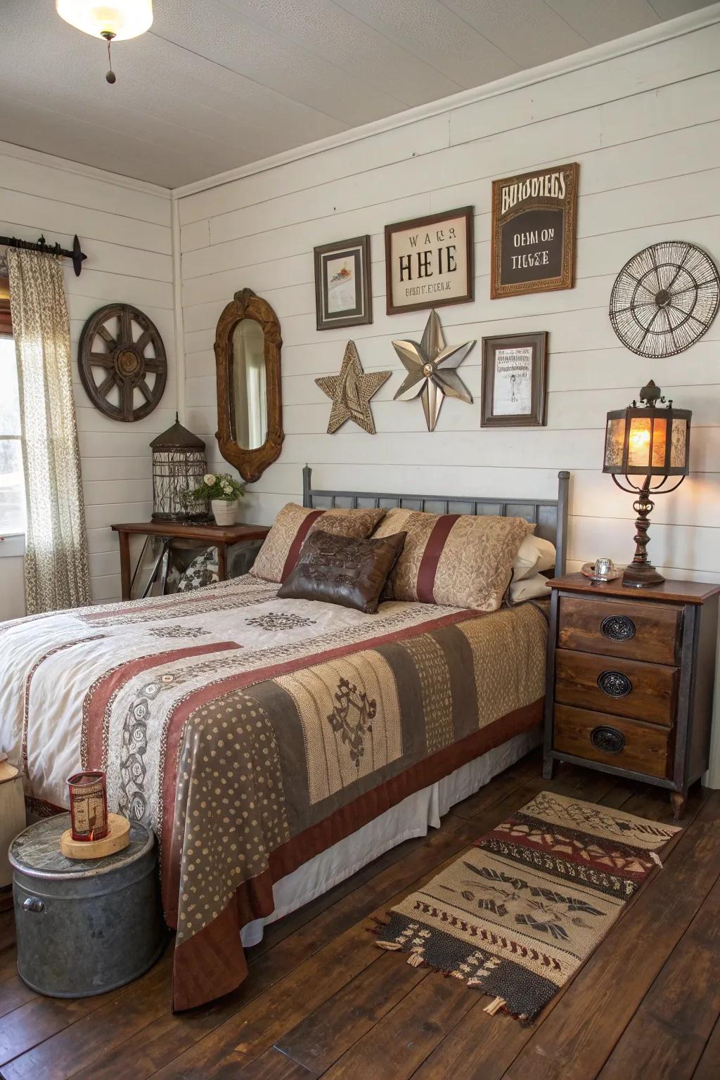 Blended metals contribute elegance and complexity to the design.