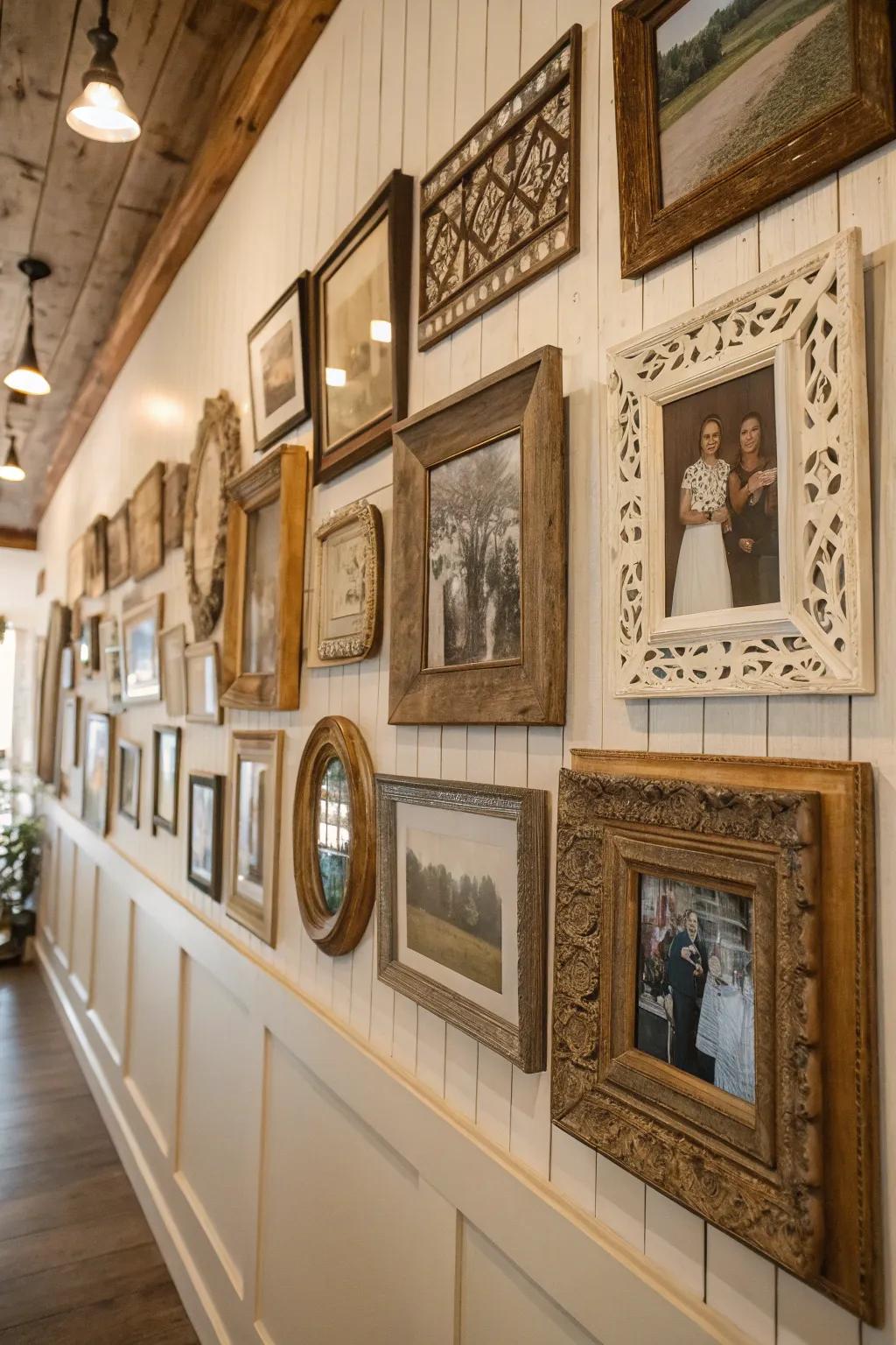 A gallery on a wall, filled up with memories and beauty.