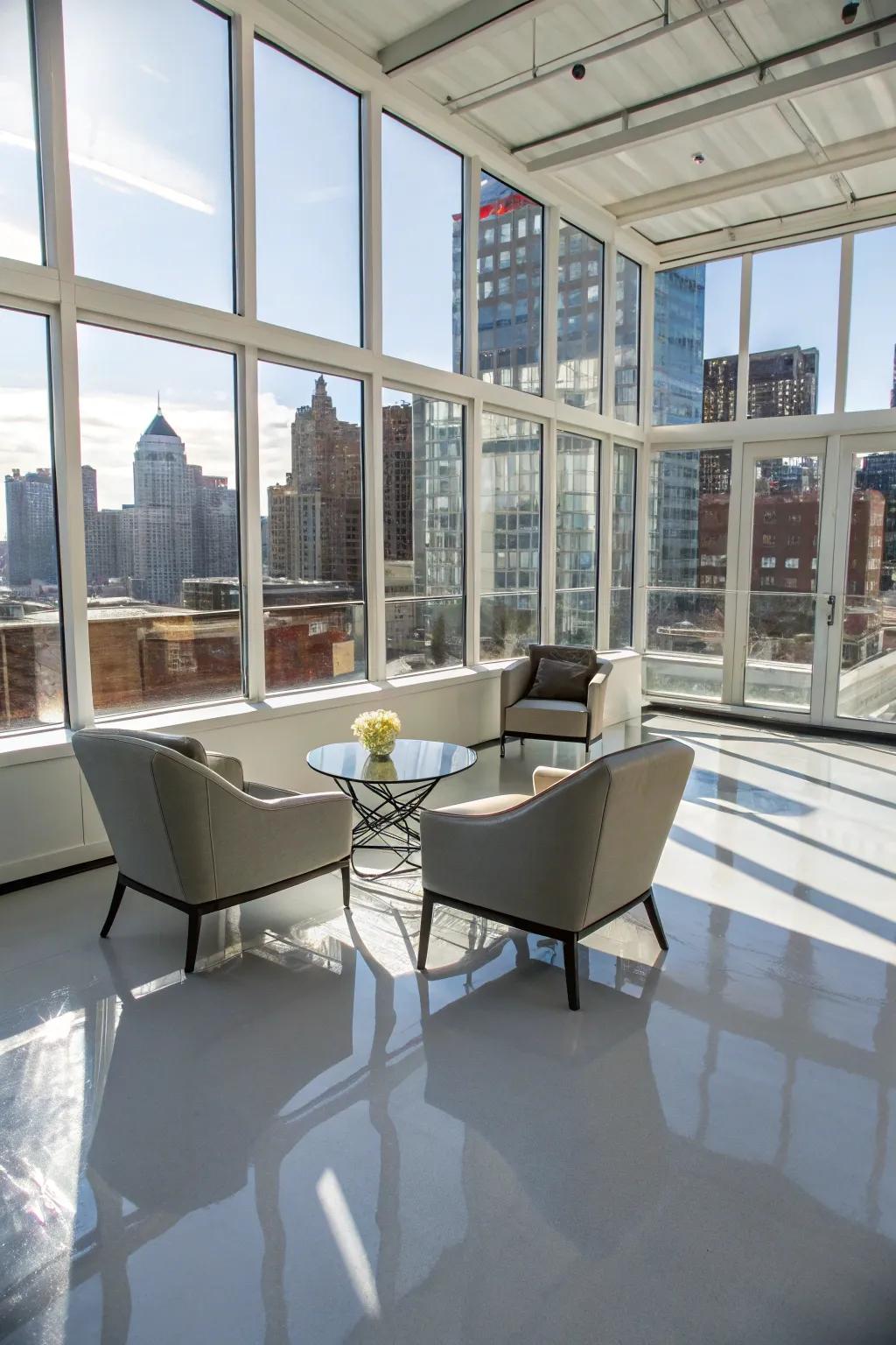 Resin offers a smooth and durable solution for modern spaces.