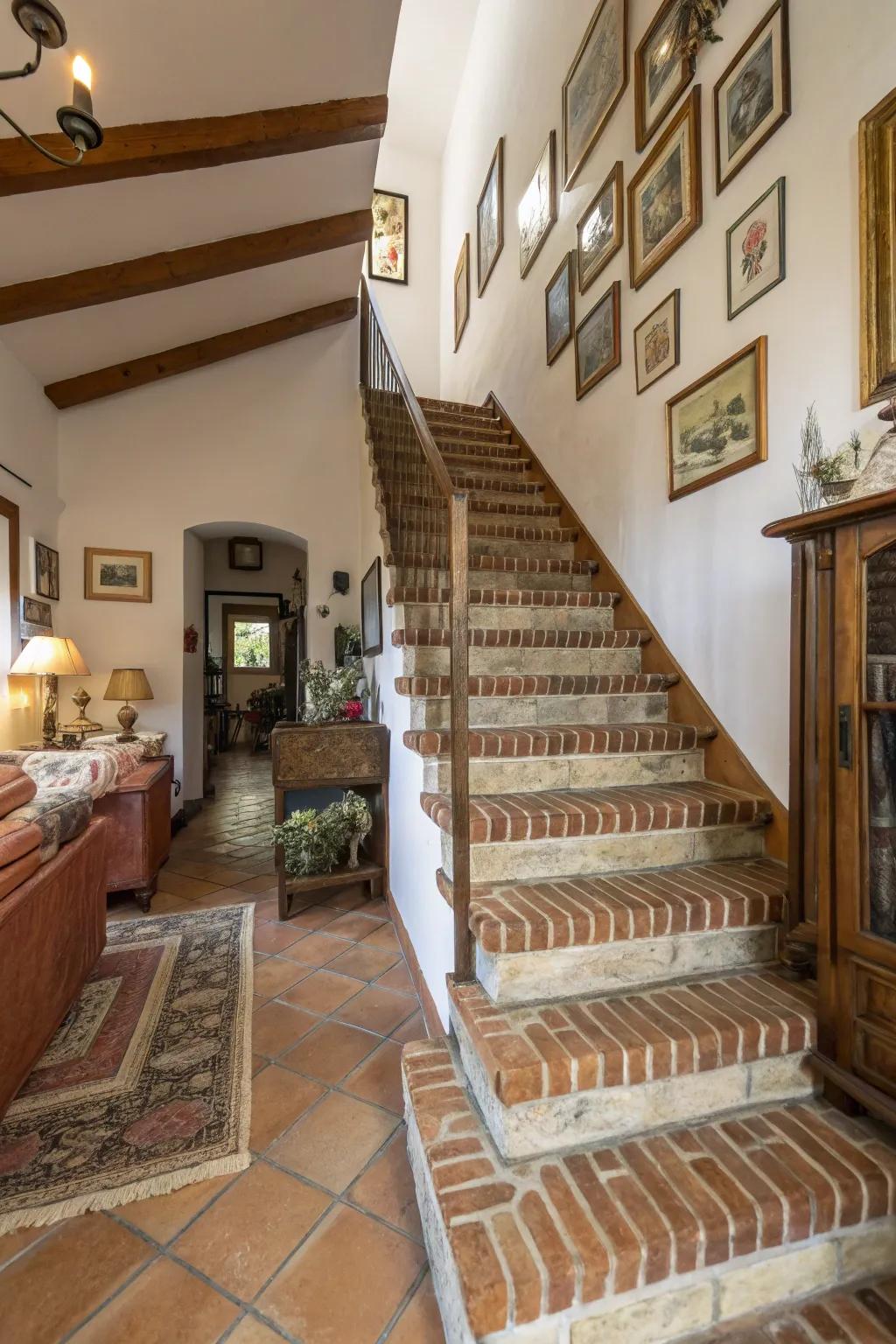 Natural stone stairs radiate country charm and ageless appeal.