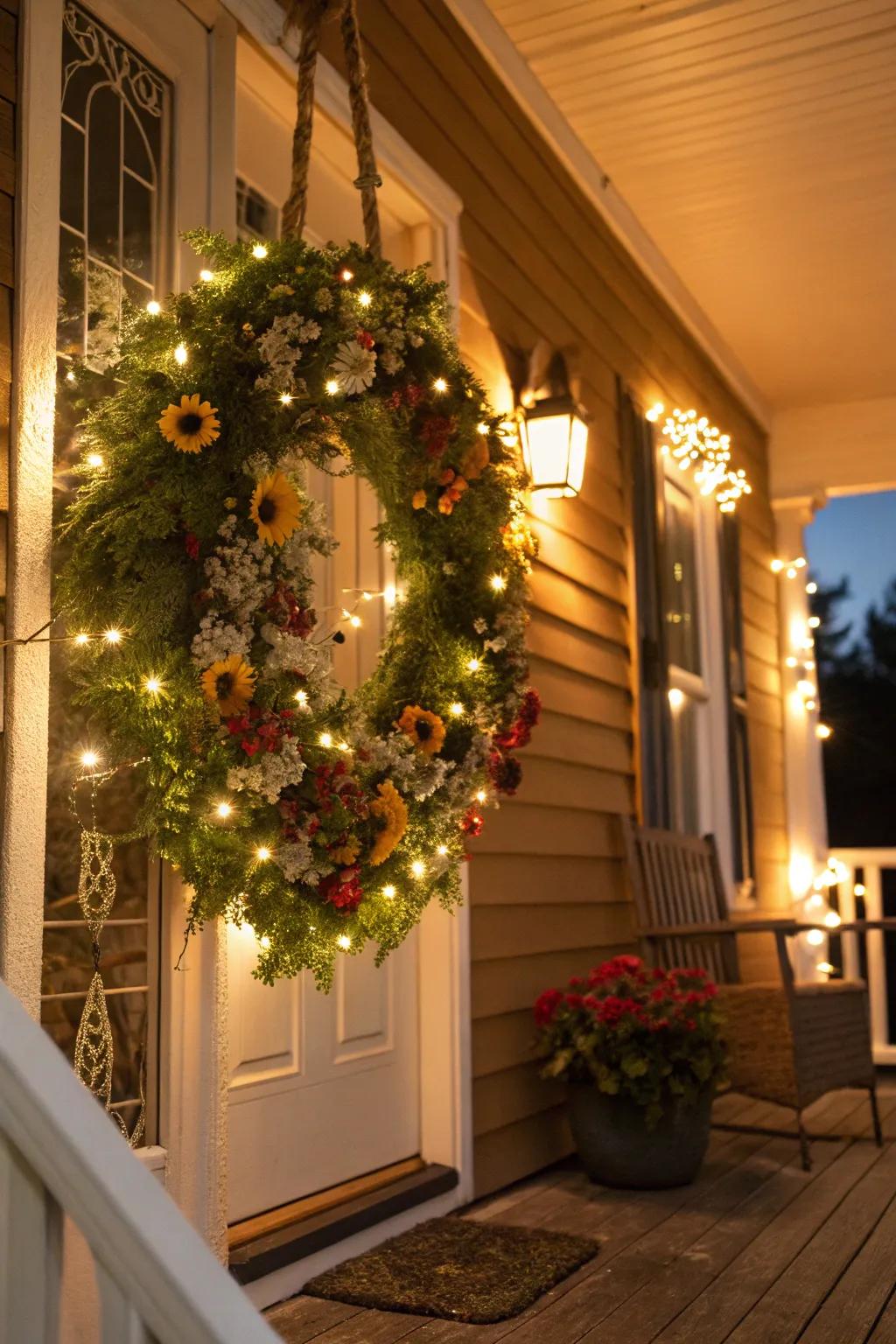 Illuminate your evenings using a glowing door piece.