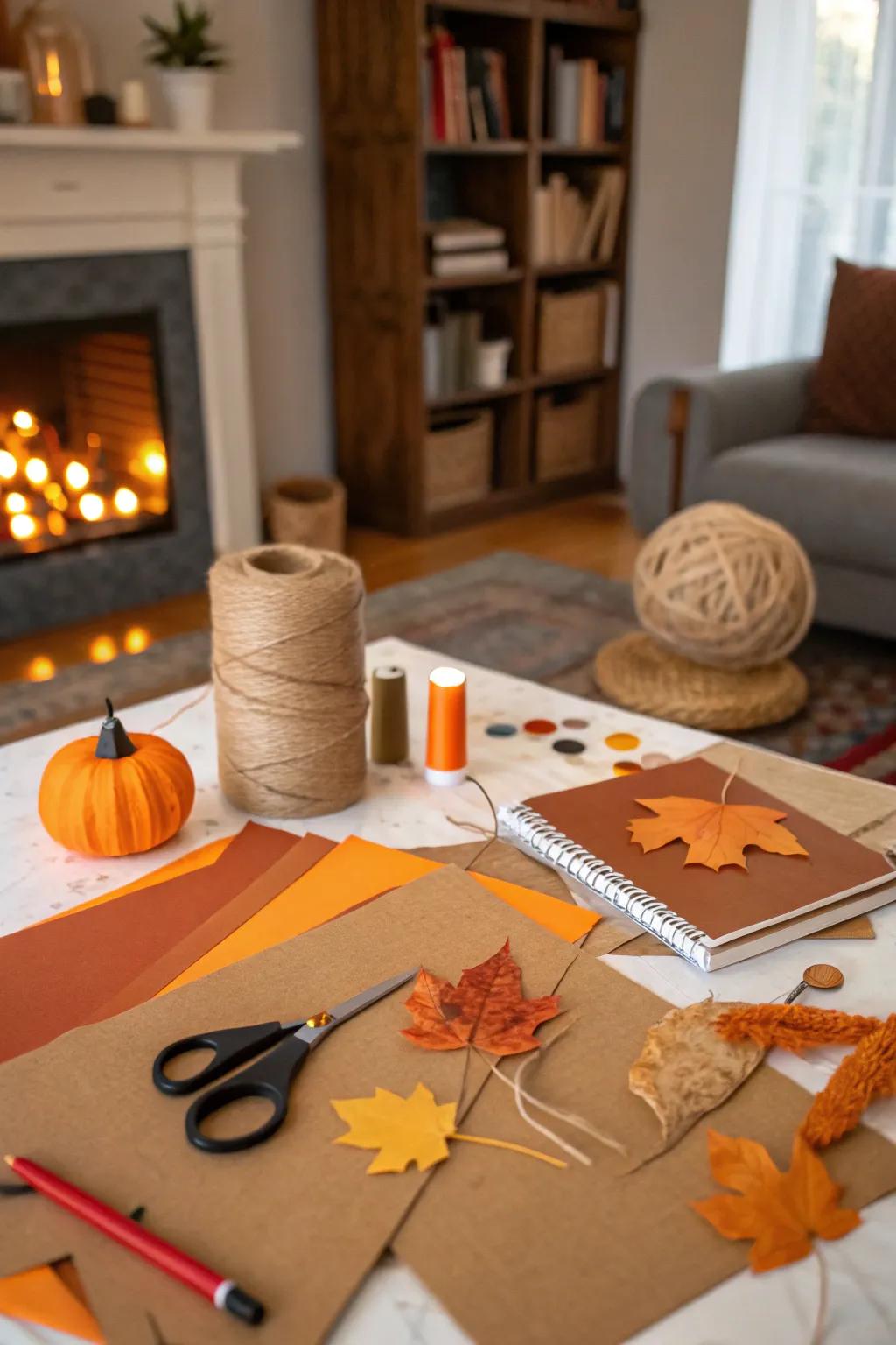 A creative DIY creation corner for Friendsgiving attendees.