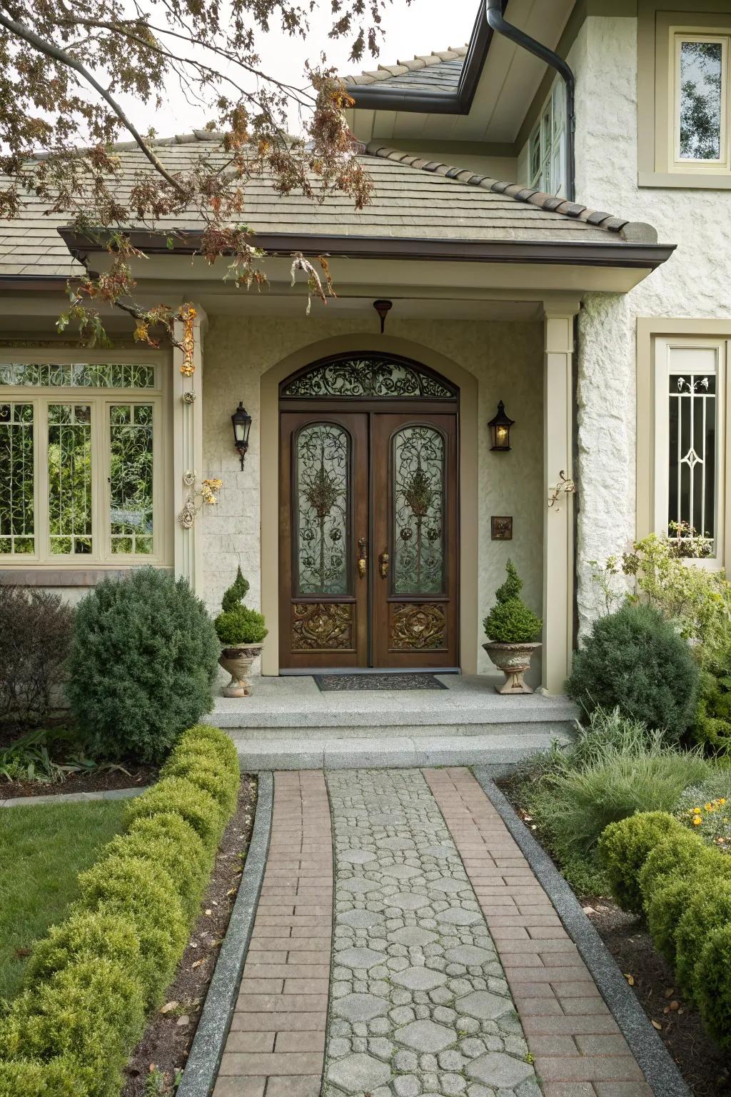 A grand double-door entrance making a lasting statement.