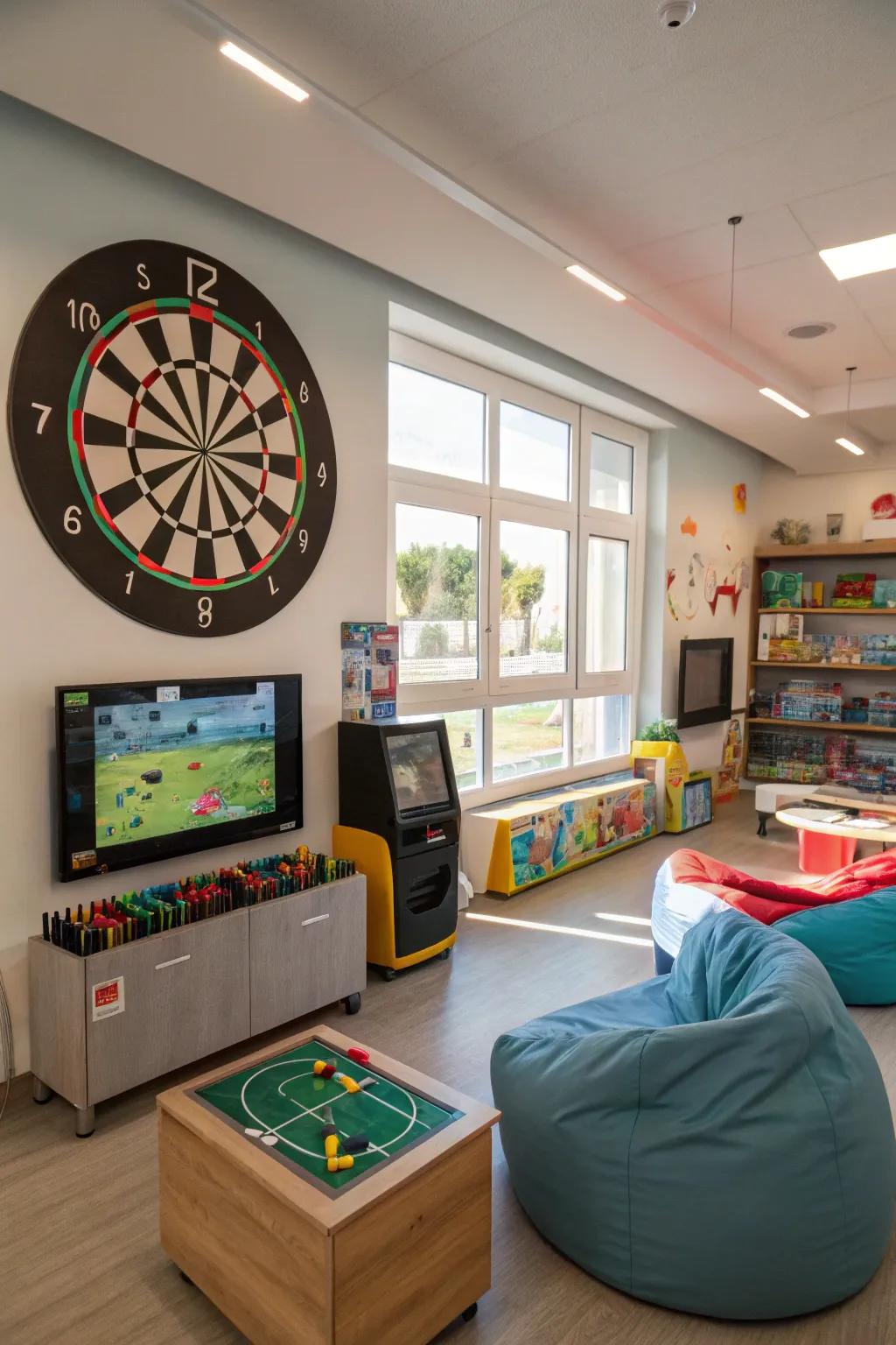 Retain fun through interactive pieces in your gaming zone.