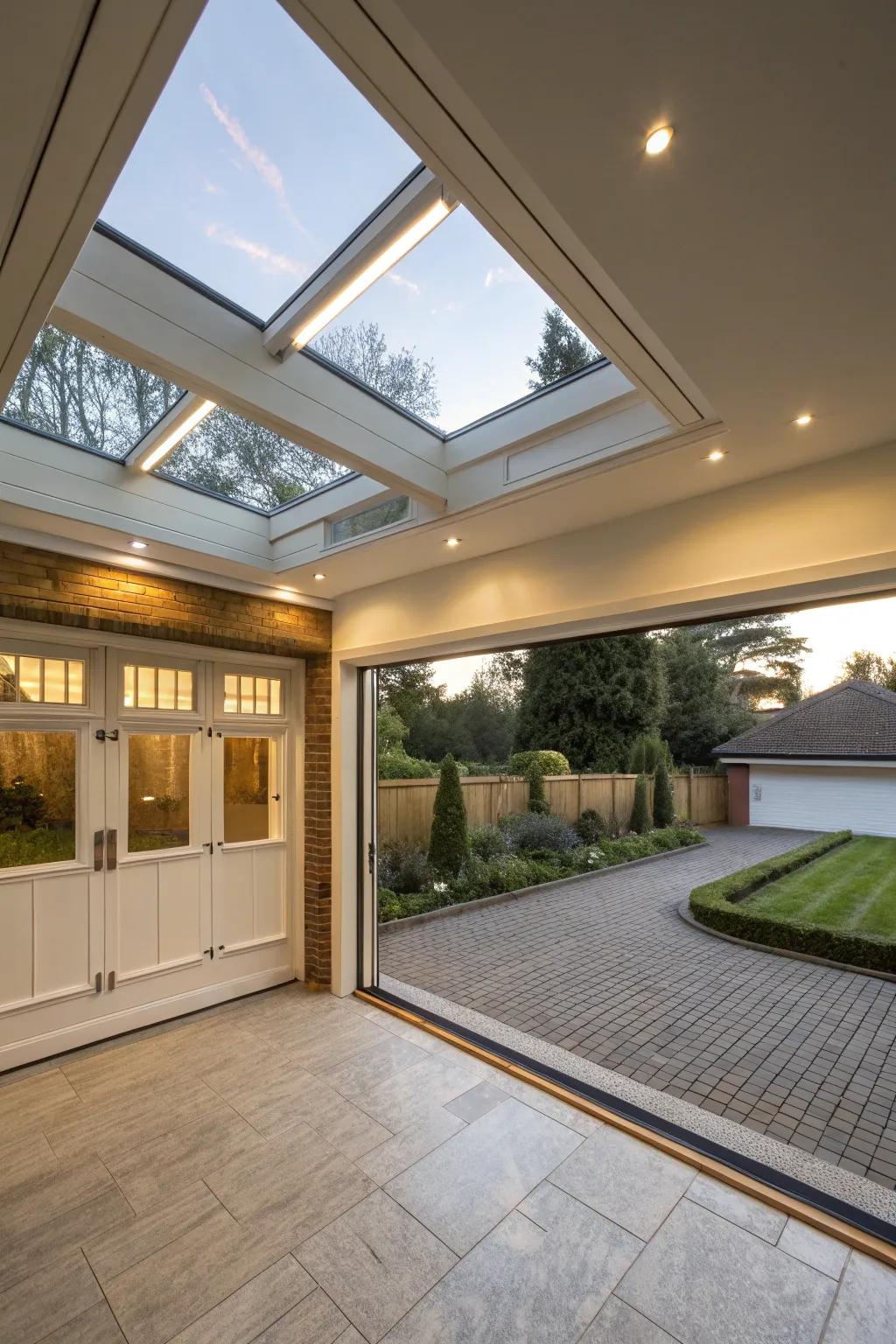 Sun tunnels fill the space with sunlight and warmth.
