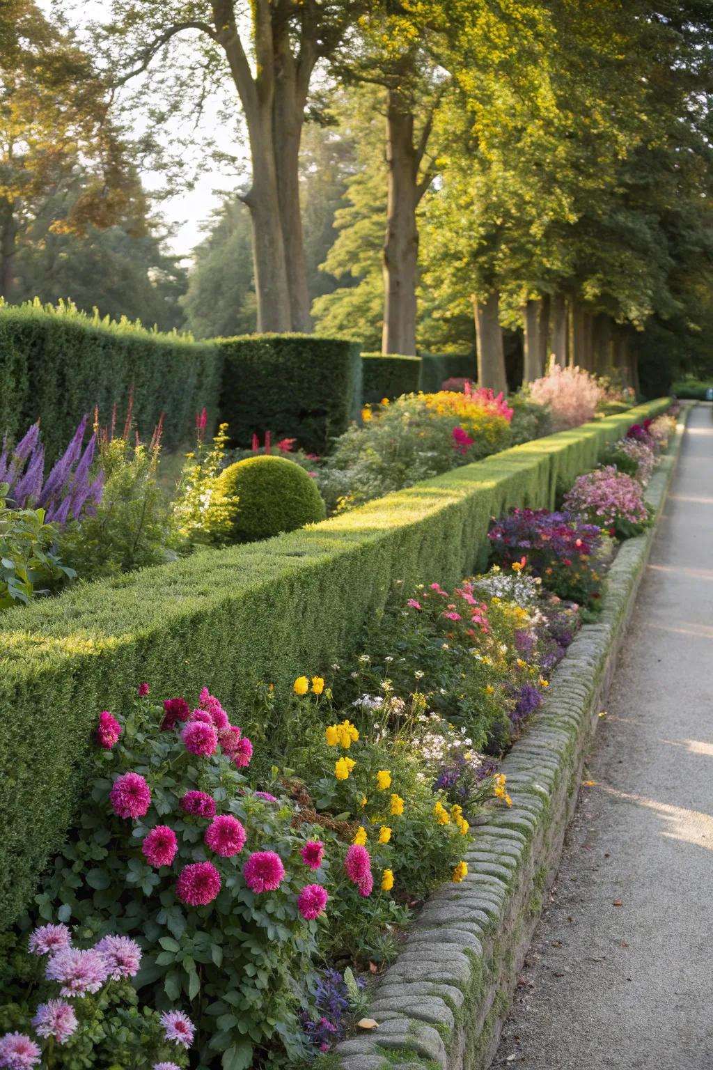 Shrubberies provide natural and green garden boundaries.