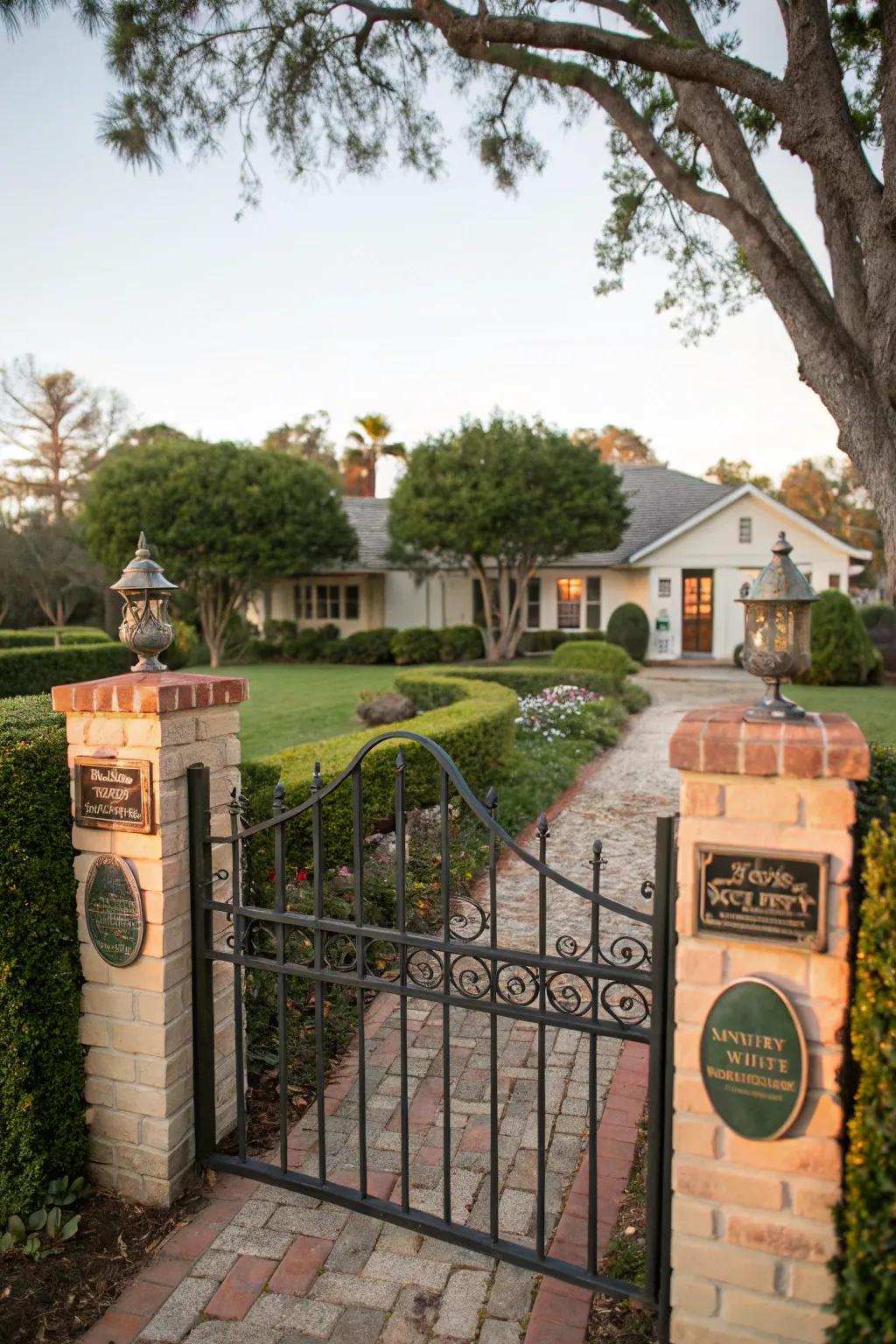 A gate with customized signage.