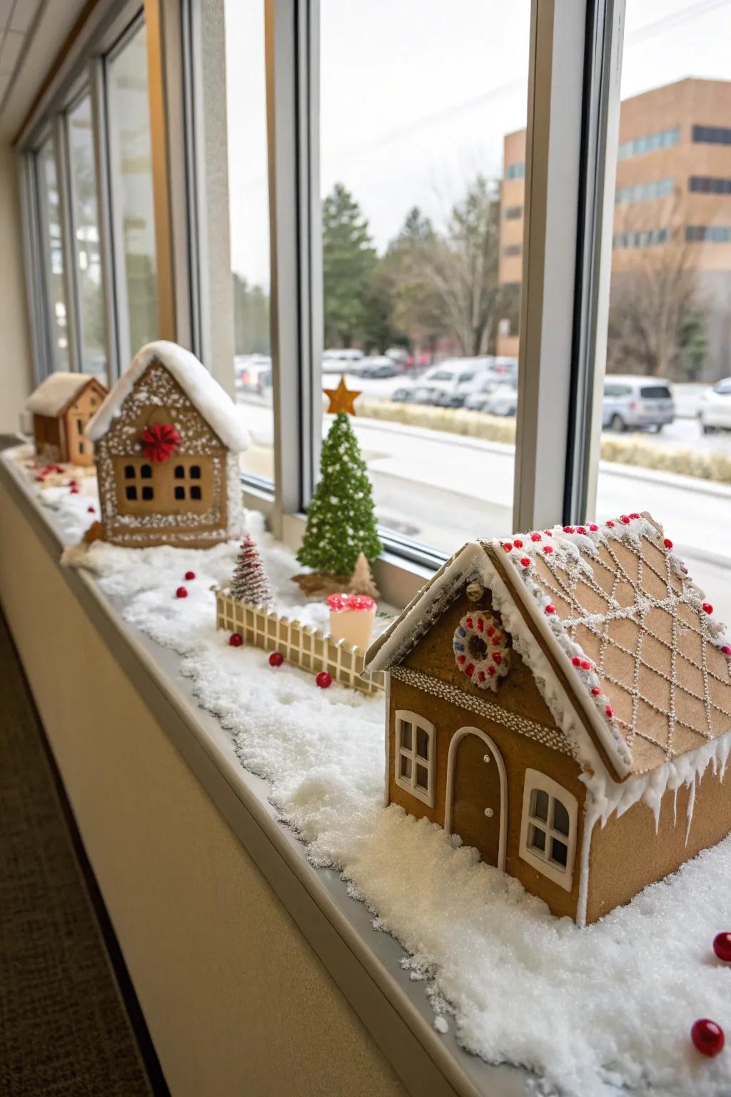 A gingerbread community for your window.
